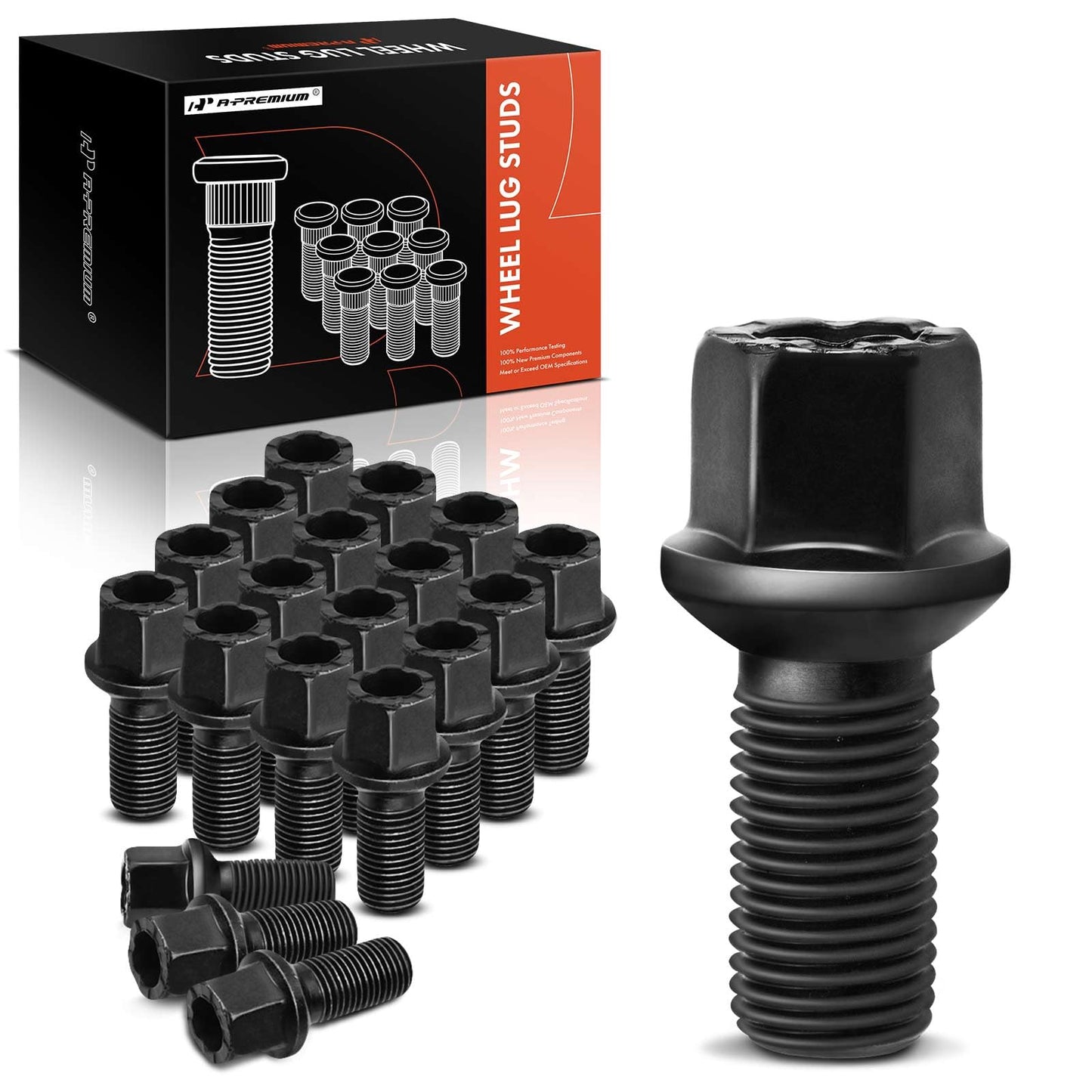 A-Premium M14-1.50 Wheel Studs Compatible with Volkswagen Jetta Passat Golf Tiguan Beetle Audi A3 A4 A5 A6 A7 Quattro A8 Front and Rear Side 20-PC Set