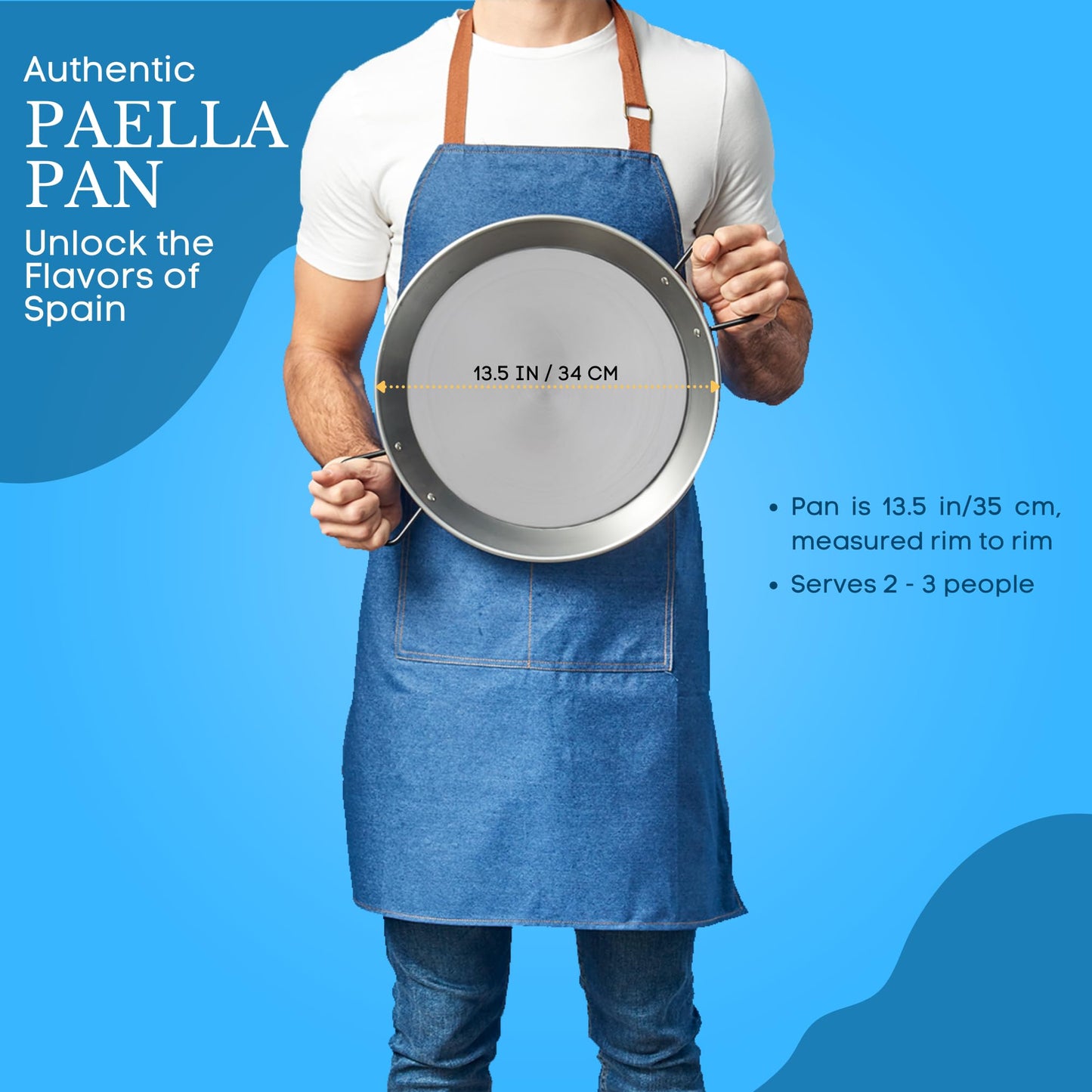 Garcima 13 1/2" Pata Negra Restaurant Grade Pan, 34cm, Silver, Medium