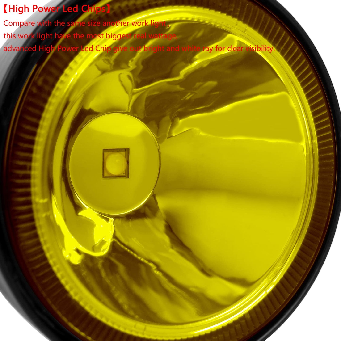 2Pcs 60W 4 Inch LED Pods for Off Road Trucks 4WD SUV Boat Auto Driving Fog Spot Lights Reverse Back up LED Working Lamp 12V 24V Yellow