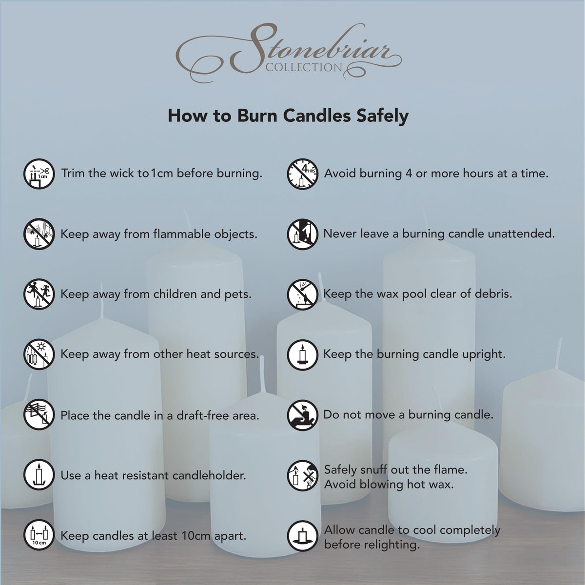 Stonebriar 80 Hour Long Burning Unscented Pillar Candles, 3x8, Ivory, 6 Count