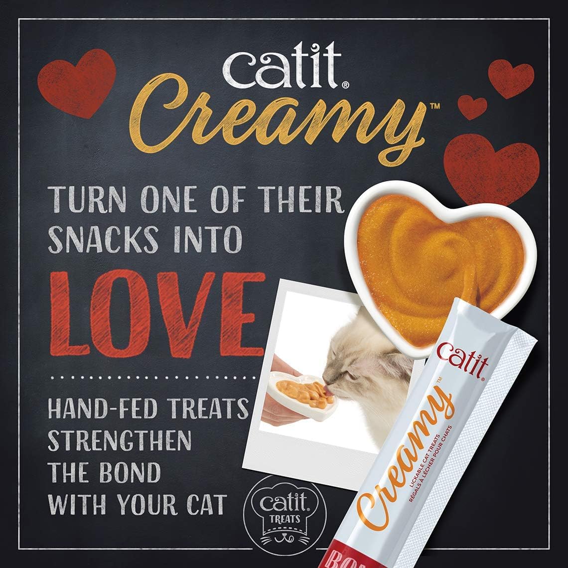 Catit Creamy Lickable Cat Treat, Healthy Cat Treat, 4 flavours, 80 tubes, 800g (80 X 10g)