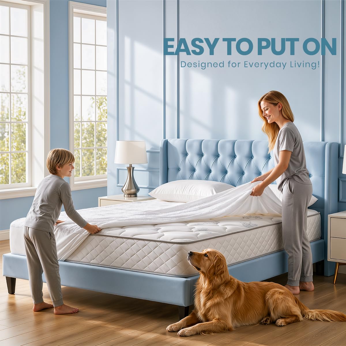 Twin Size Mattress Protector Waterproof 2 Pack, Premium 200 GSM Terry Mattress Cover, Soft & Breathable Bed Cover, Fitted Sheet Style Stretchable Deep Pockets 15" by Utopia Bedding (White)