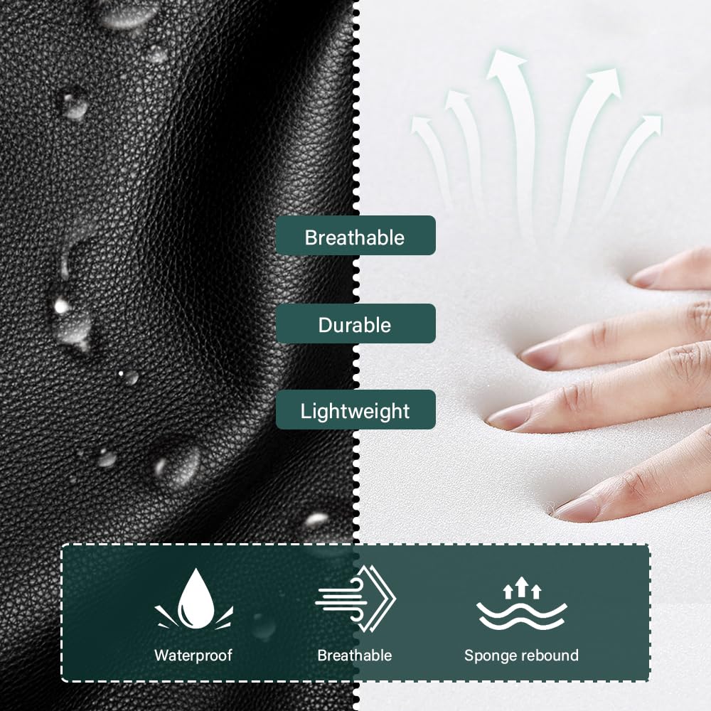 BFTOU Black Minimalist Square Swivel Stool, Work Spa Shop Massage Height Adjustable Cost Effective Rolling Stool Chair with Wheels