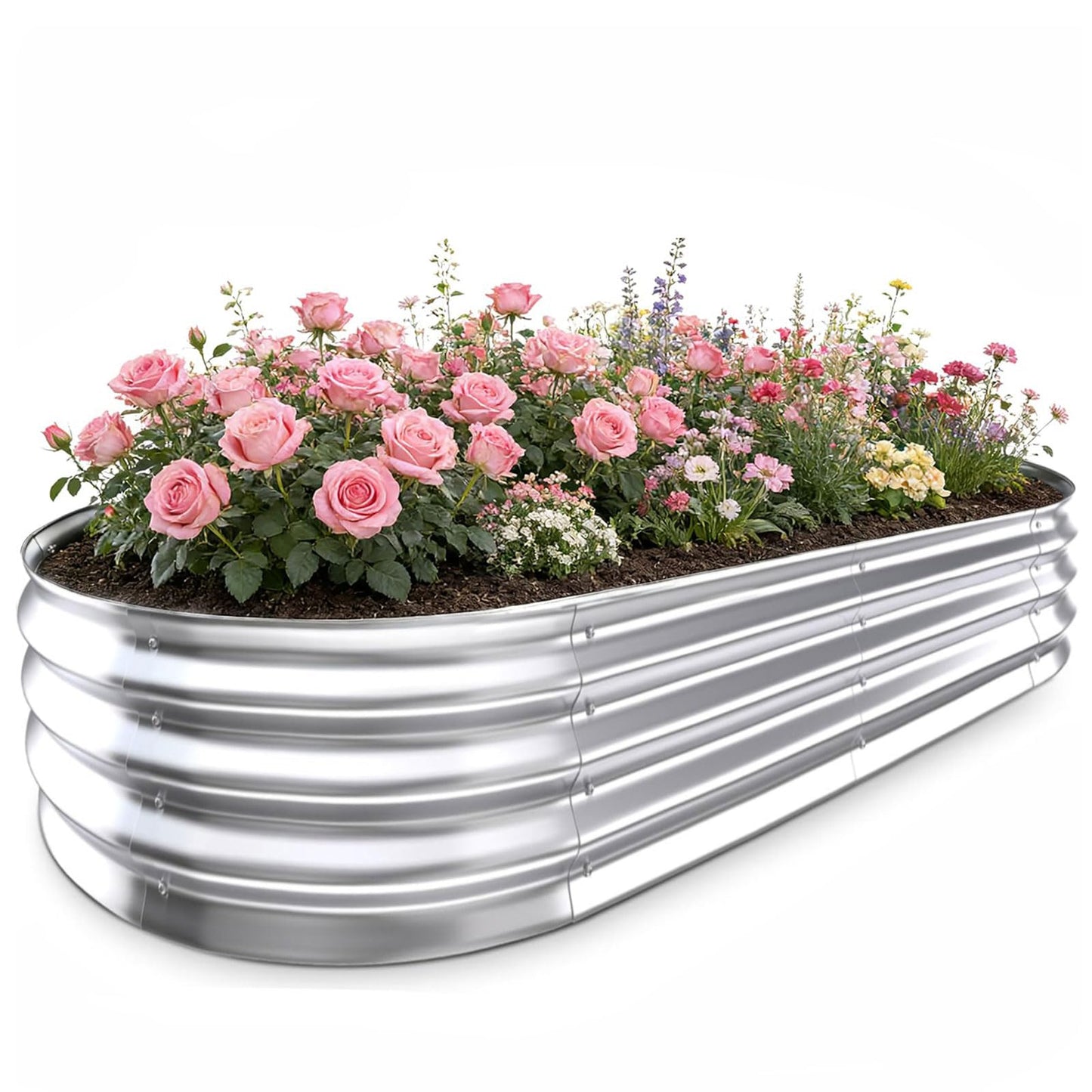 Galvanized Raised Garden Bed - 4x2Ft Heavy Duty Steel Planter Box Outdoor for Vegetables, Fruits, Flowers & Backyard Gardening, Easy Assembly Large Raised Garden Stock Tank