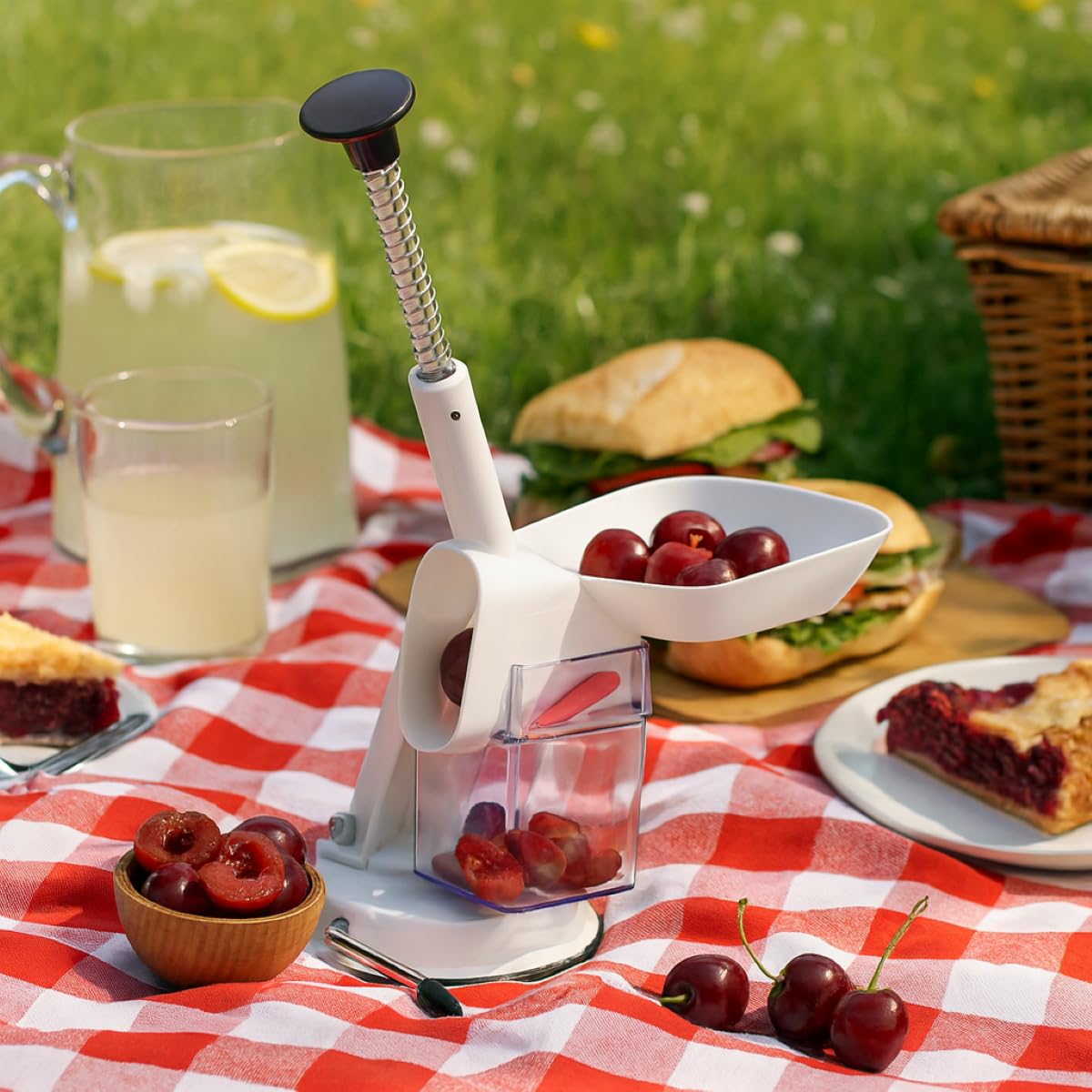 HIC Brands that Cook Mrs. Anderson's Baking Deluxe Cherry and Olive Pitter with Locking Handle