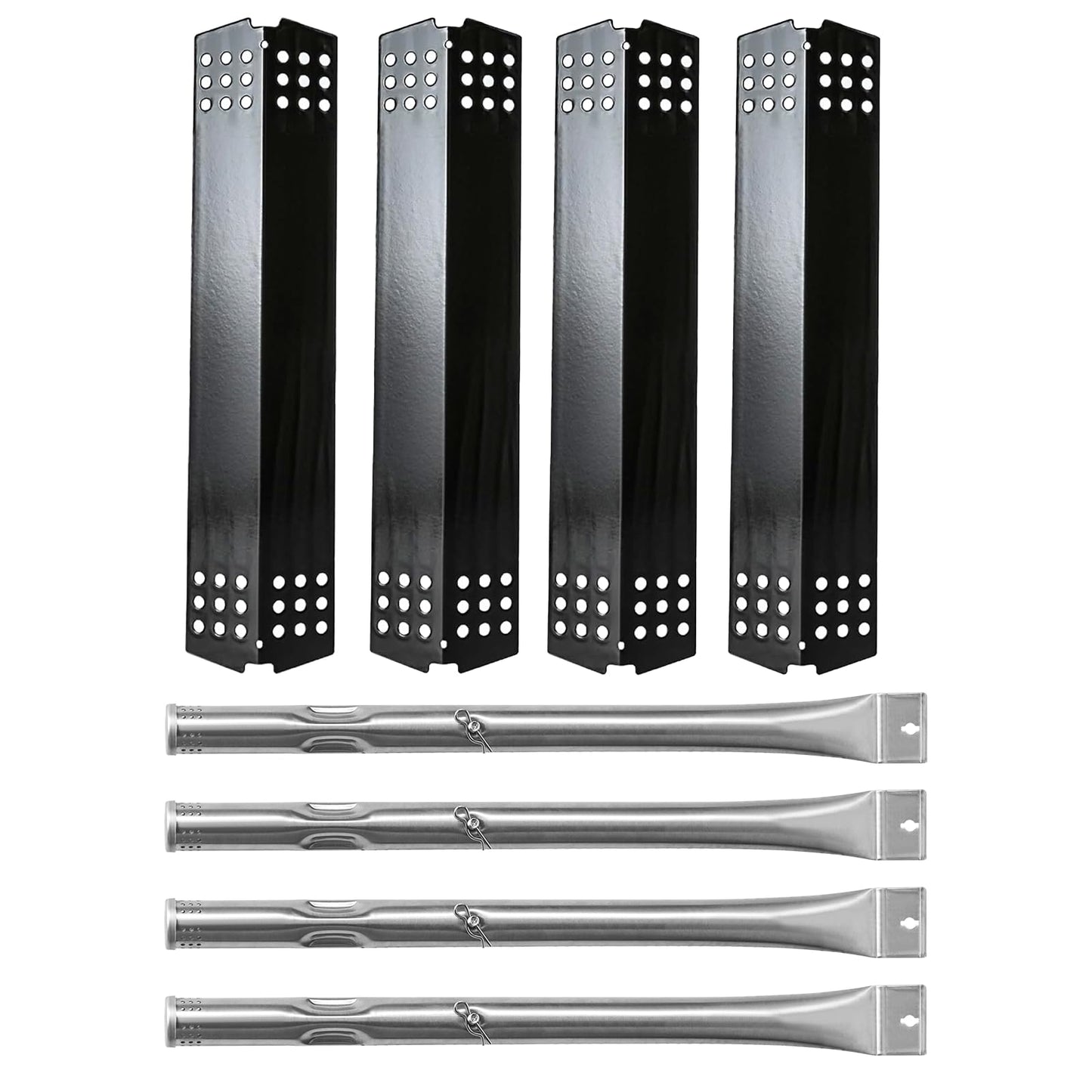 BBQ Replacement Parts for Master Chef G45313 G45308 G45323 G45306 G45309 G45307 Gas Grills, Heat Shield Plates and Grill Burner Tubers Parts Kit for Charbroil 463241313 463241013 463241413