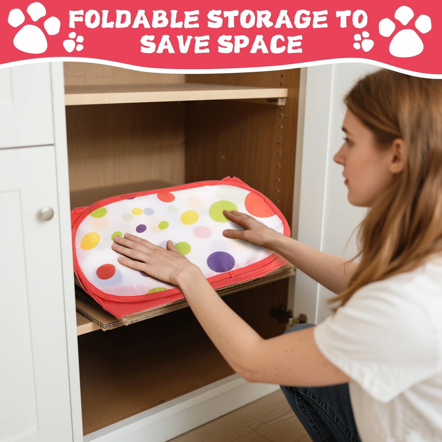 Cat Ball Pit Include 200 Pom Pom Balls 10 Jingle Balls and 12 PCS Cat Spring Toy for Indoor Bored Self Play Enrichment Toy for Indoor Cats Interactive Fun and Exercise