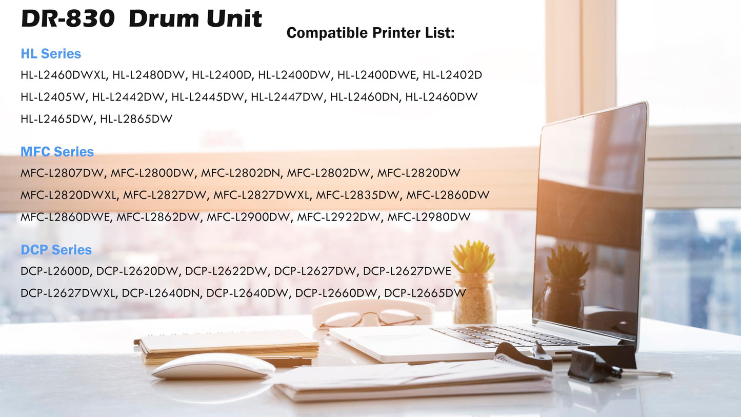 ULTMAX® dr830 Compatible Replacement for Brother DR-830 Drum Unit DR830 830 Work with TN-830XL tn830 Toner Cartridge HL-L2405W HL-L2460DW DCP-L2640DW MFC-L2820DW (1 Drum)