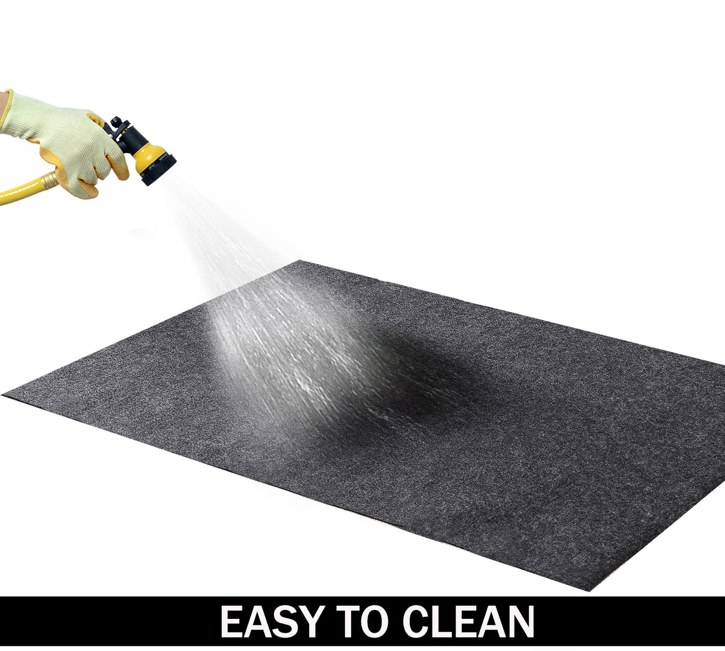Yesland 2 Pcs Garage Floor Mat, 32 X 60 Inch Cart Mat for Garage Under Car Waterproof Rubber Backing Layer Mat, Black Oil Absorbent Motorcycle Mat Protects Floor from Spills Drips Splashes Stains