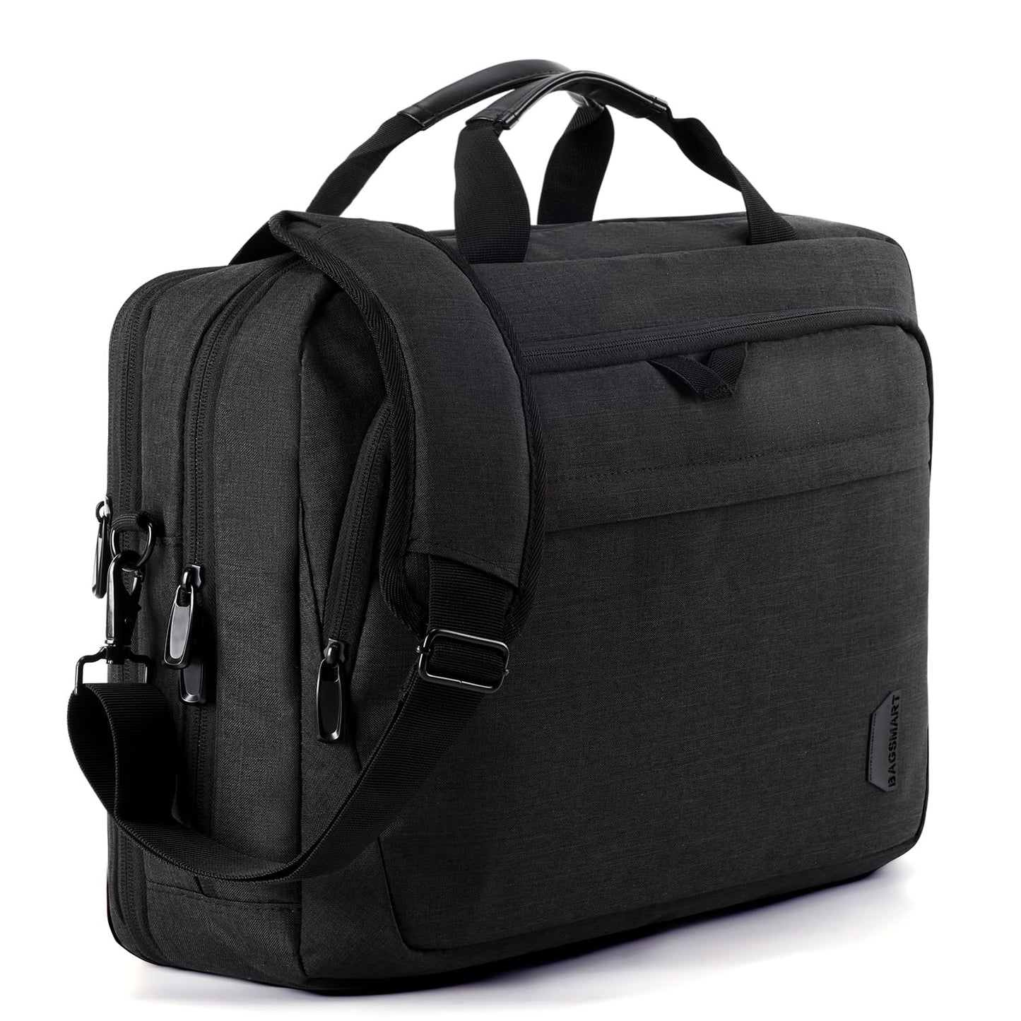 BAGSMART 17.3 Inch Laptop Bag, Expandable Computer Bag Laptop Briefcase Men Women Laptop Shoulder Bag,Work Bag Business Travel Office,Black