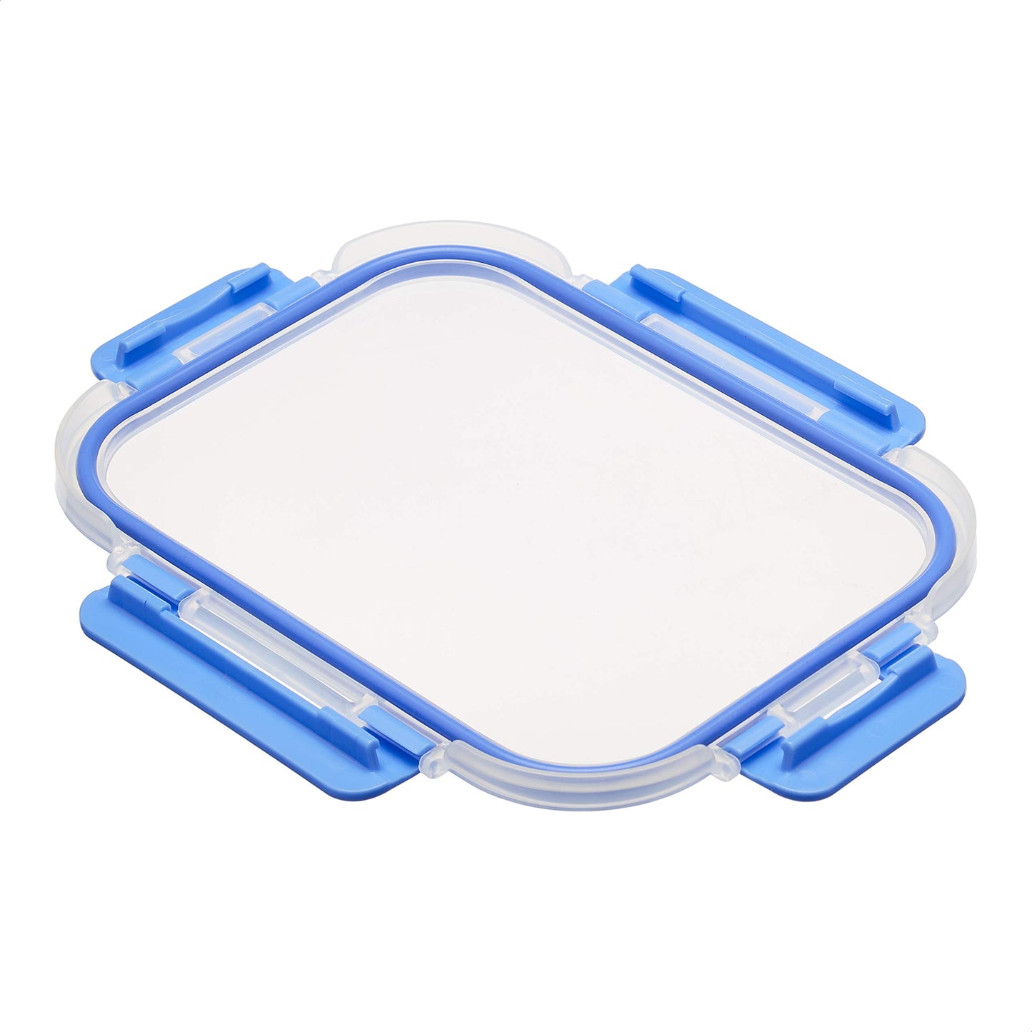 Amazon Basics Glass Food Storage Containers with BPA-Free Locking Lids - Set of 14 Pieces, Clear with Blue Silicone Seals, Microwave and Freezer Safe, Dishwasher Safe, Durable and Easy to Clean