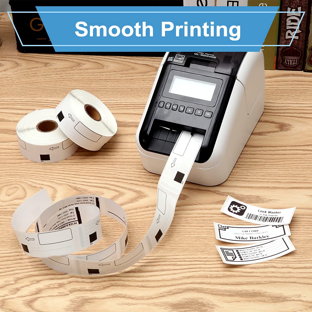 COLORWING Compatible Brother DK-1201 Standard Address Shipping Labels 29mm x 90mm(1.1" x 3.5") Die-Cut Papers for Brother QL-800 QL-710W QL-810W Printer, 6 Rolls+1 Reusable Frame, 400 Labels/Roll