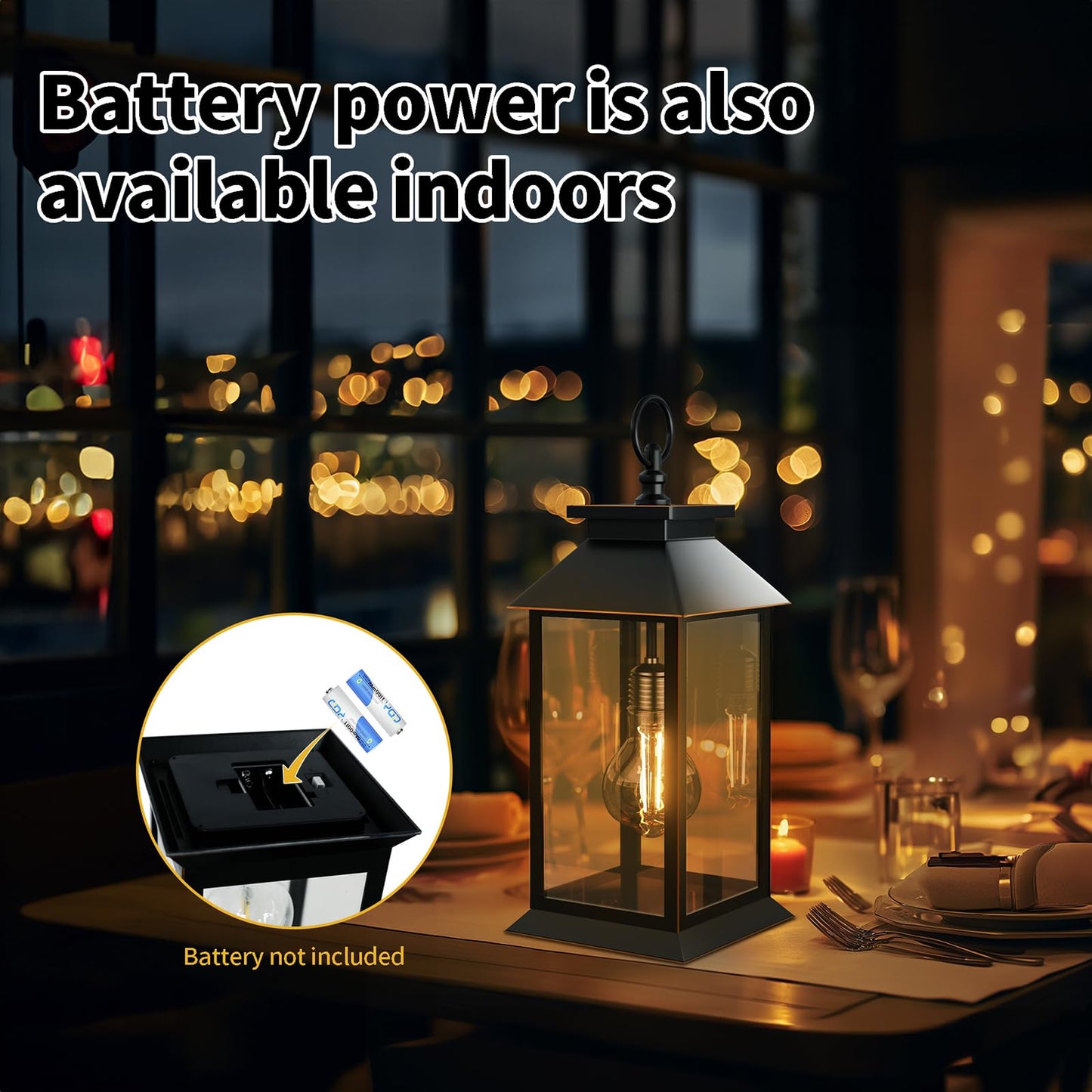 AYTPU 2 Pack Hanging Solar Lanterns Glass Solar Lights Outdoor Waterproof Upgraded Solar and AAA Battery Powered, for Outside Porch, Patio and Indoor Tables, Mantelpiece