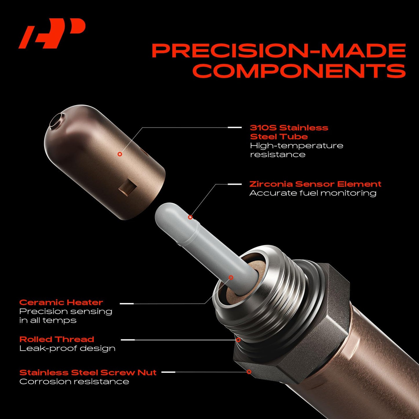 A-Premium O2 Oxygen Sensor Compatible with Chevrolet, GMC, Cadillac, Buick Models - Silverado, Tahoe, Equinox, Impala, Malibu, Sierra, Acadia, Yukon, Escalade, Lucerne - 2-PC Set