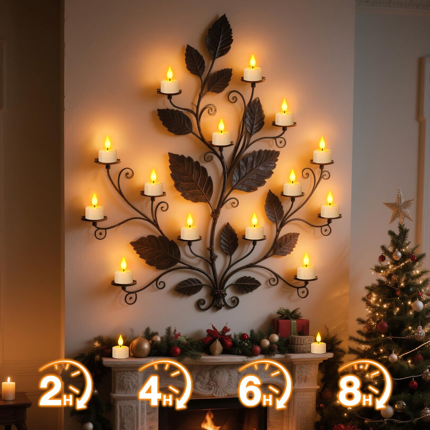 SoulBay Rechargeable Tea Lights with Remote, 12pcs Flameless Flickering LED Candles with Timer & Charging Cable, No Battery Needed, for Home Lantern Table Party Holiday Decorations