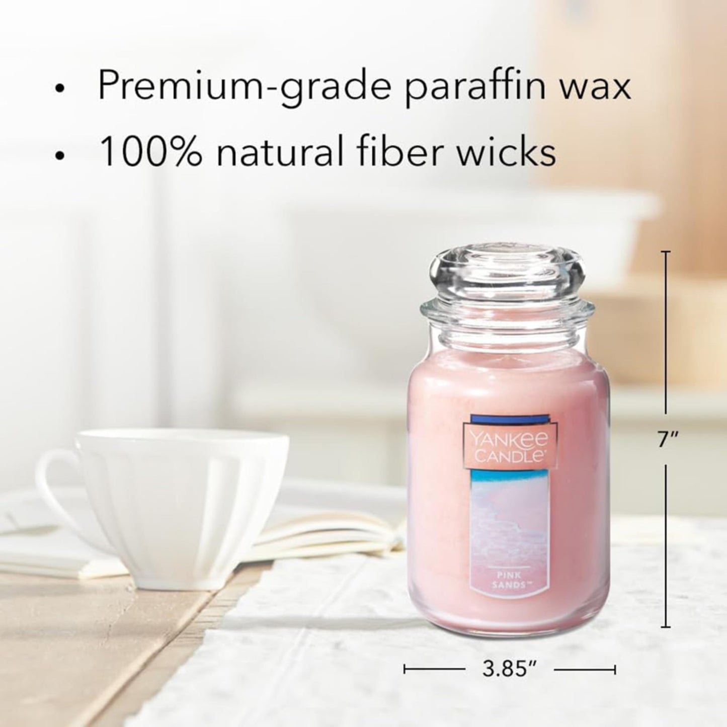 Yankee Candle Scented Candle, Pink Sands, Original Large Jar Candle, 110-150 Hours of Burn Time, 22 oz.