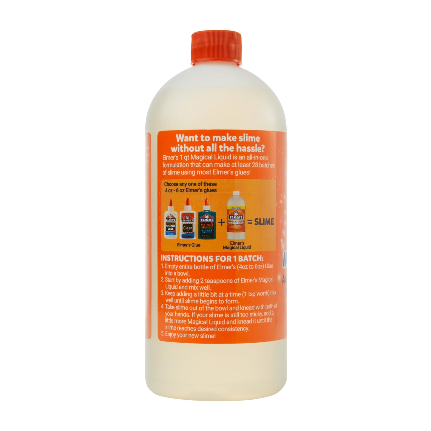 Elmer's Magical Liquid Slime Activator Solution Updated Formula for Double Slime Output Safe and Washable 1 Quart