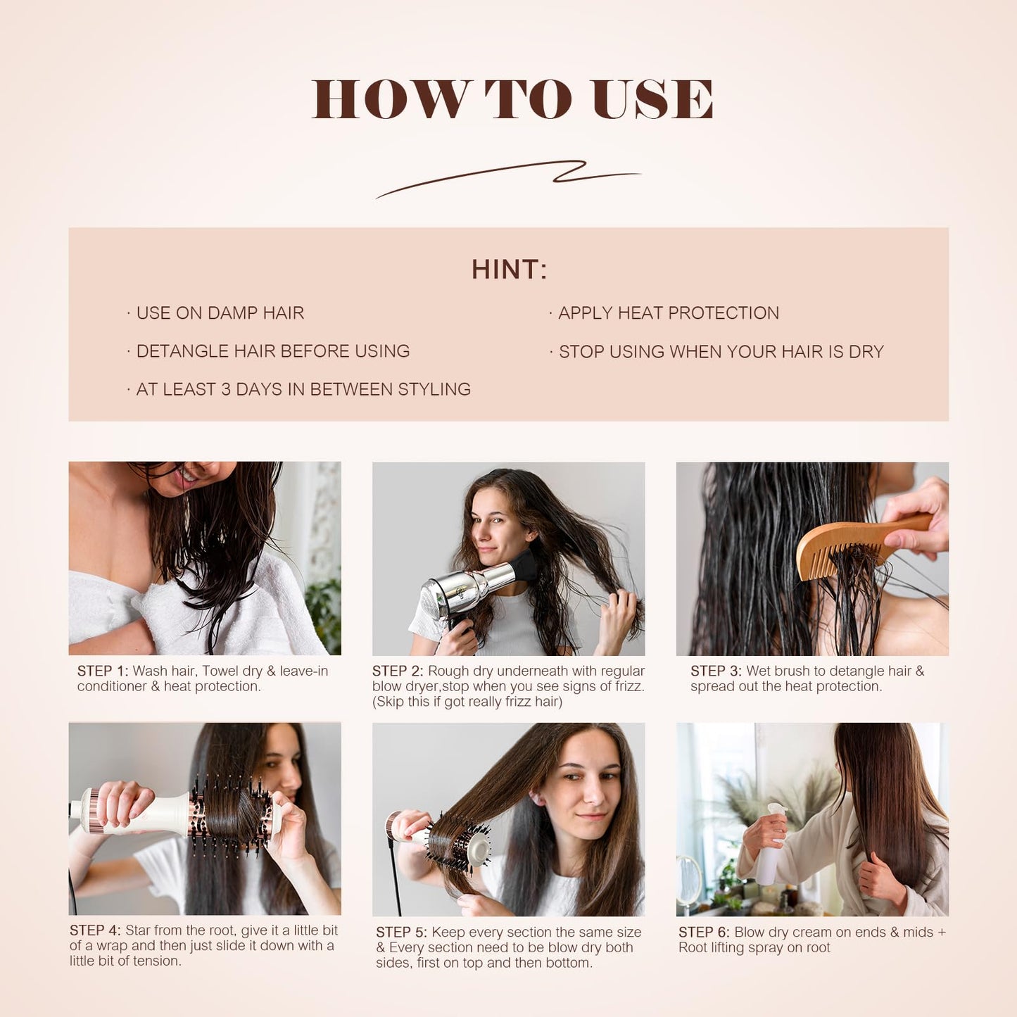 Travel Blow Dryer Brush in one, Mini Hot Air Brush, Hair Trends Nano Titanium 2 Inch One Step Hair Dryer and Styler Volumizer-Not for Europe Travel