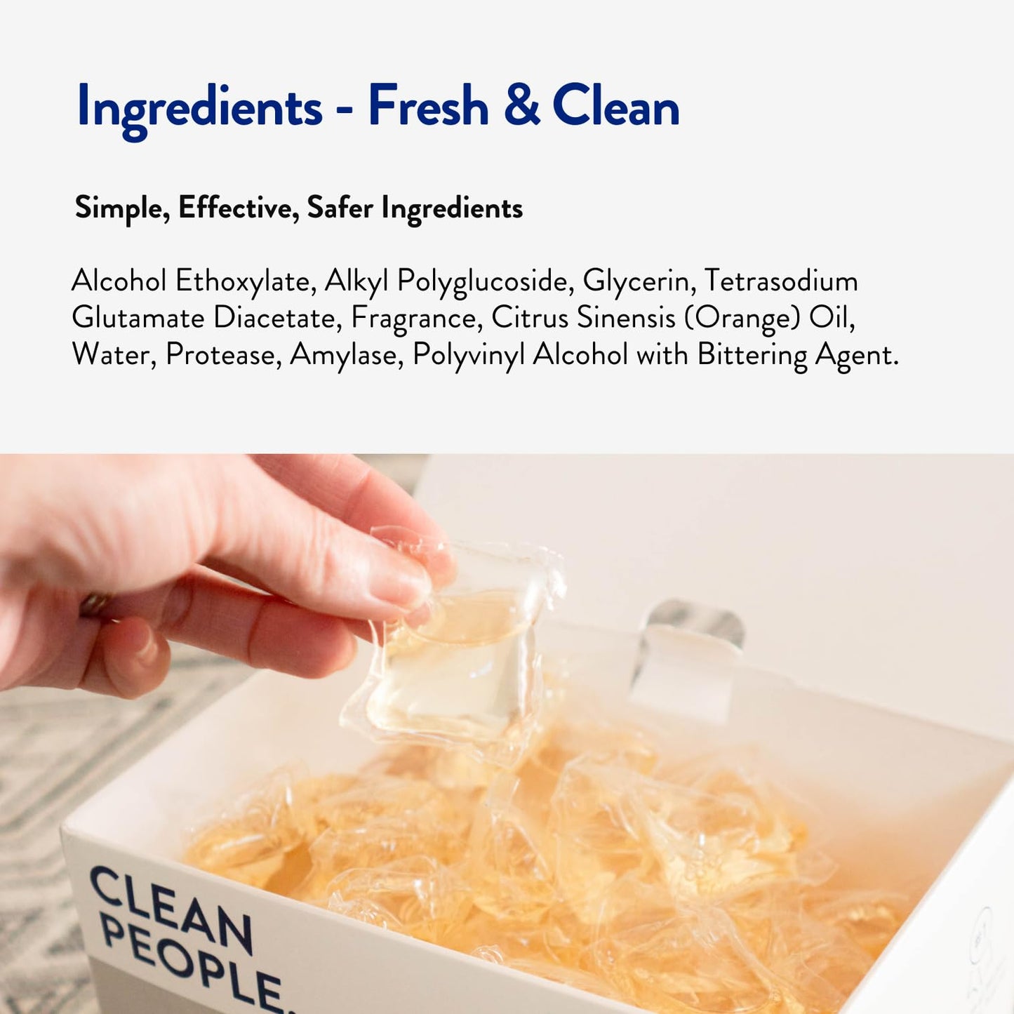 Clean People Laundry Detergent Pods - Plant-Based, Hypoallergenic Laundry Pods - Ultra Concentrated, Plastic Free, Recyclable Packaging, Stain Fighting - Fresh & Clean, 96 Pack