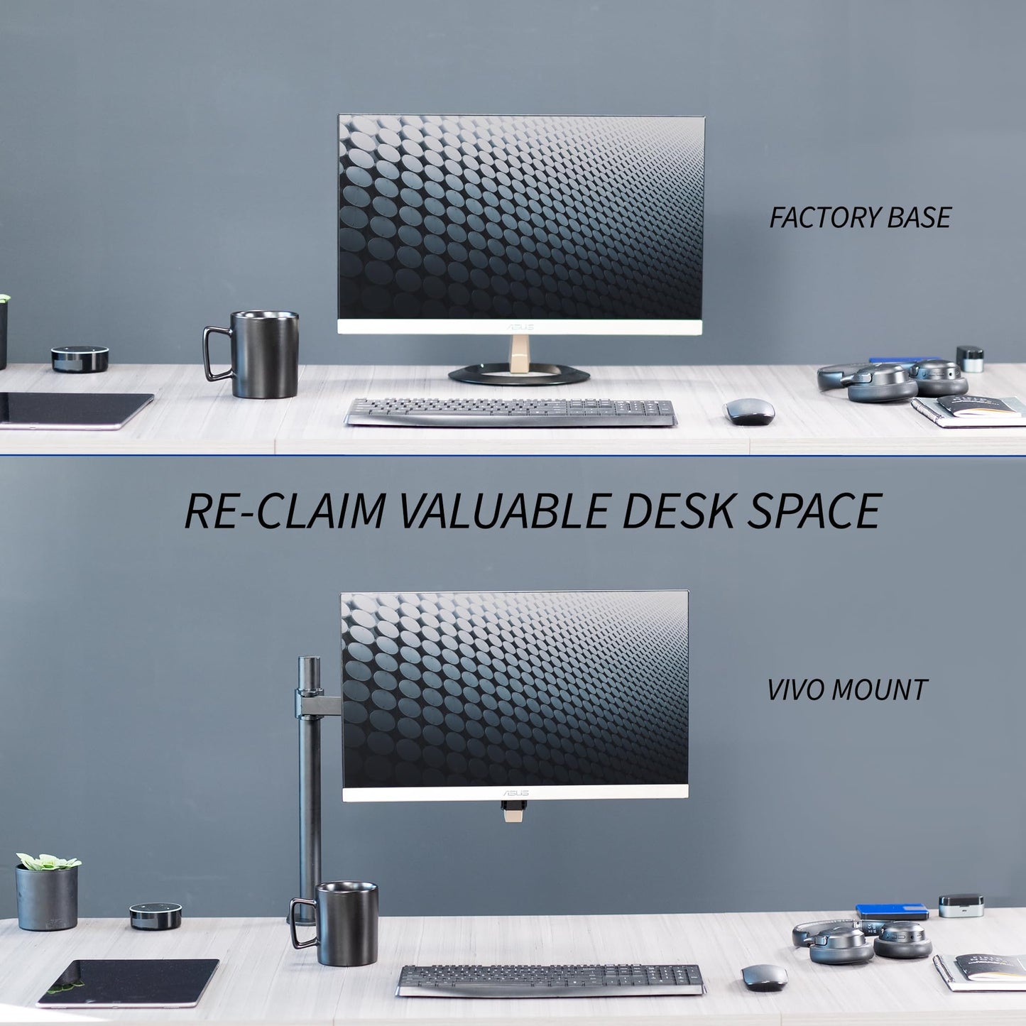 VIVO VESA Adapter Plate Bracket Designed for Asus VZ-Series Monitors VZ229HE, VZ229N, VZ239H-W, VZ249H, VZ249HE, VZ279H, VZ27AQ, VZ239HE, and VZ279HE, MOUNT-ASVZ01