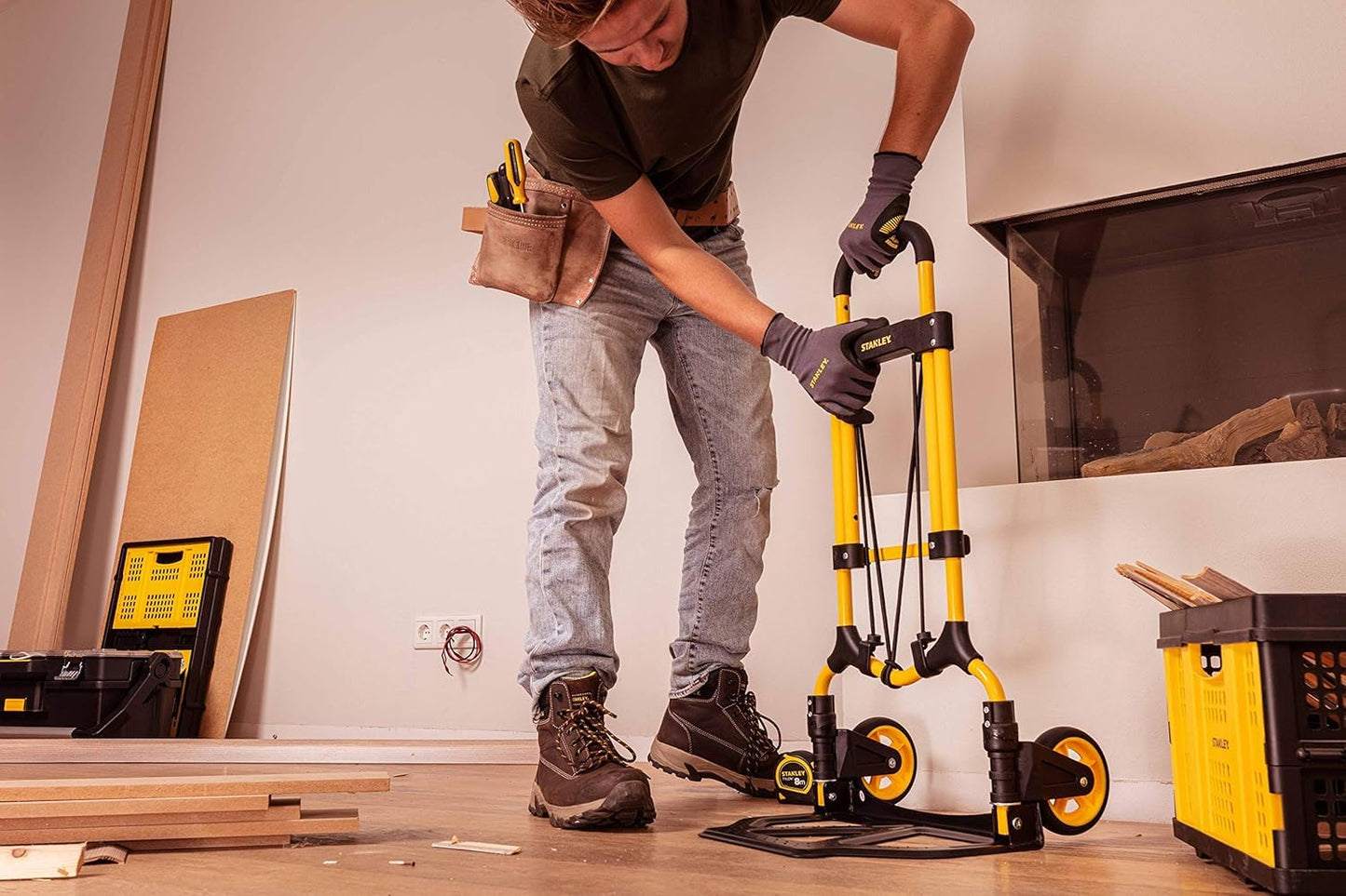 Stanley Folding Hand Truck, Yellow