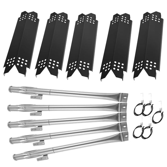 BQMAX Replacemrnt Parts Kit for Nexgrill 720-0888, 720-0888N Gas Grill Models, Heat Plates Shield Replacement Parts, Flame Tamers, Heat Tents, Grill Burner Replacemnt Parts for Nexgrill,Tube Burner Repair Kit (5-Pack)