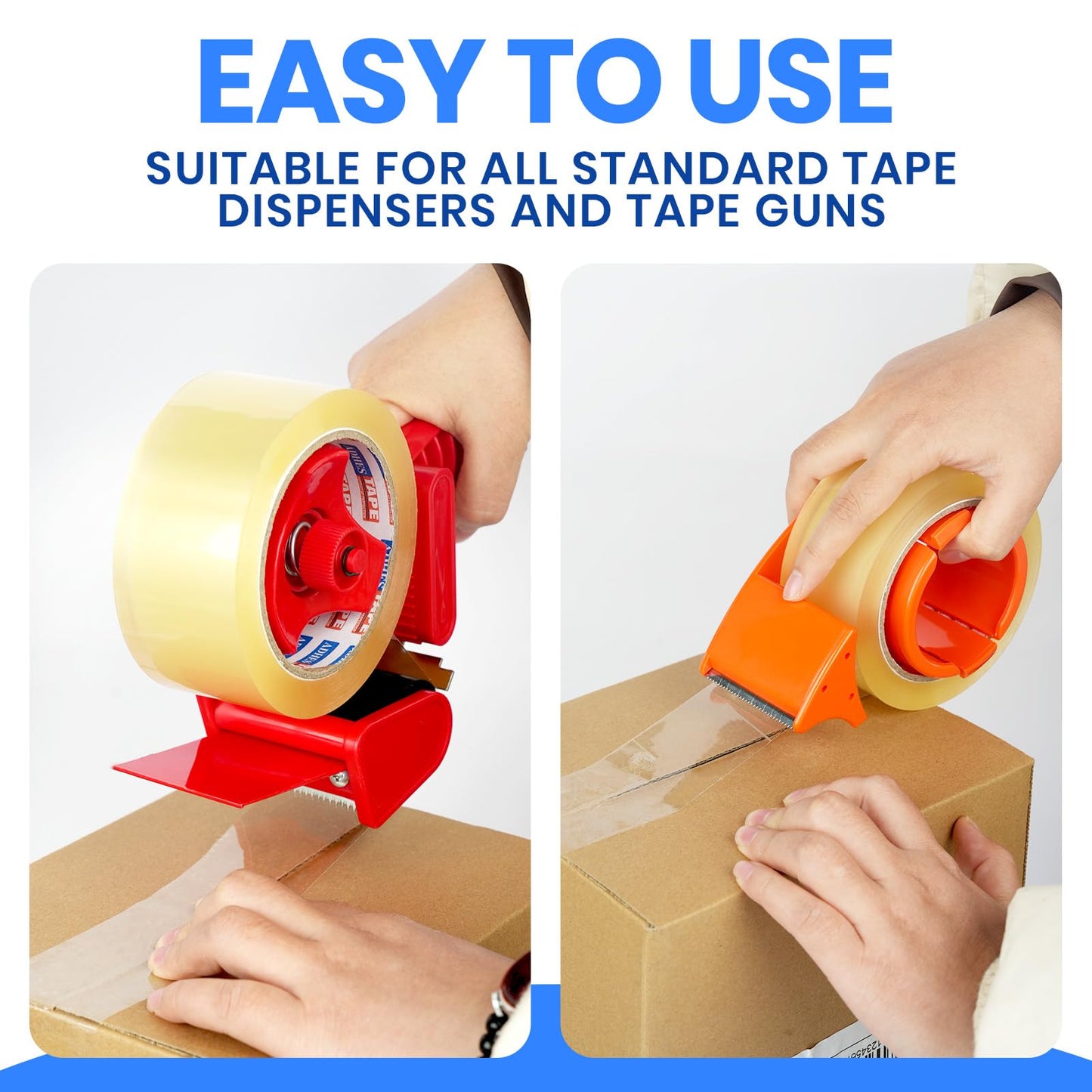 ADHES Shipping Tape Packaging Tape Packing Tape for Moving Boxes Heavy Duty Clear, 55M Per Roll 1.88 Inch Width,2.7Mil(12Rolls)