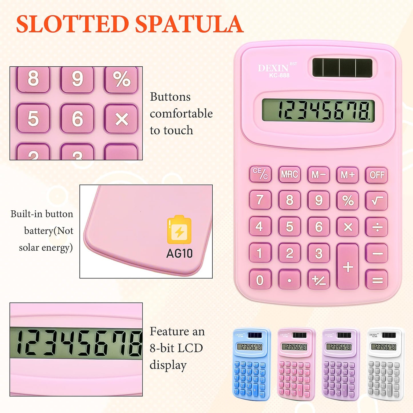 24 Pcs Pocket Calculator Bulk Small Basic Calculator 4 Function Calculators Battery Powered Calculator 8 Digit Display Calculator Pocket Size for Students School Home Office