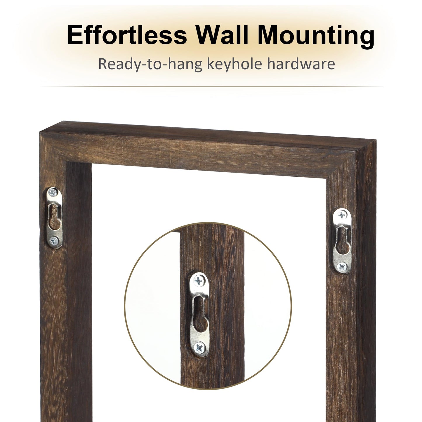 DifferTemp Floating Shelves for Wall, Modern Farmhouse Wall Shelves Decor Set of 4, Wall Mounted Rustic Wood Shelves for Wall Decor and Small Plants, Living Room, Bedroom, Bathroom, Home Office, Brown