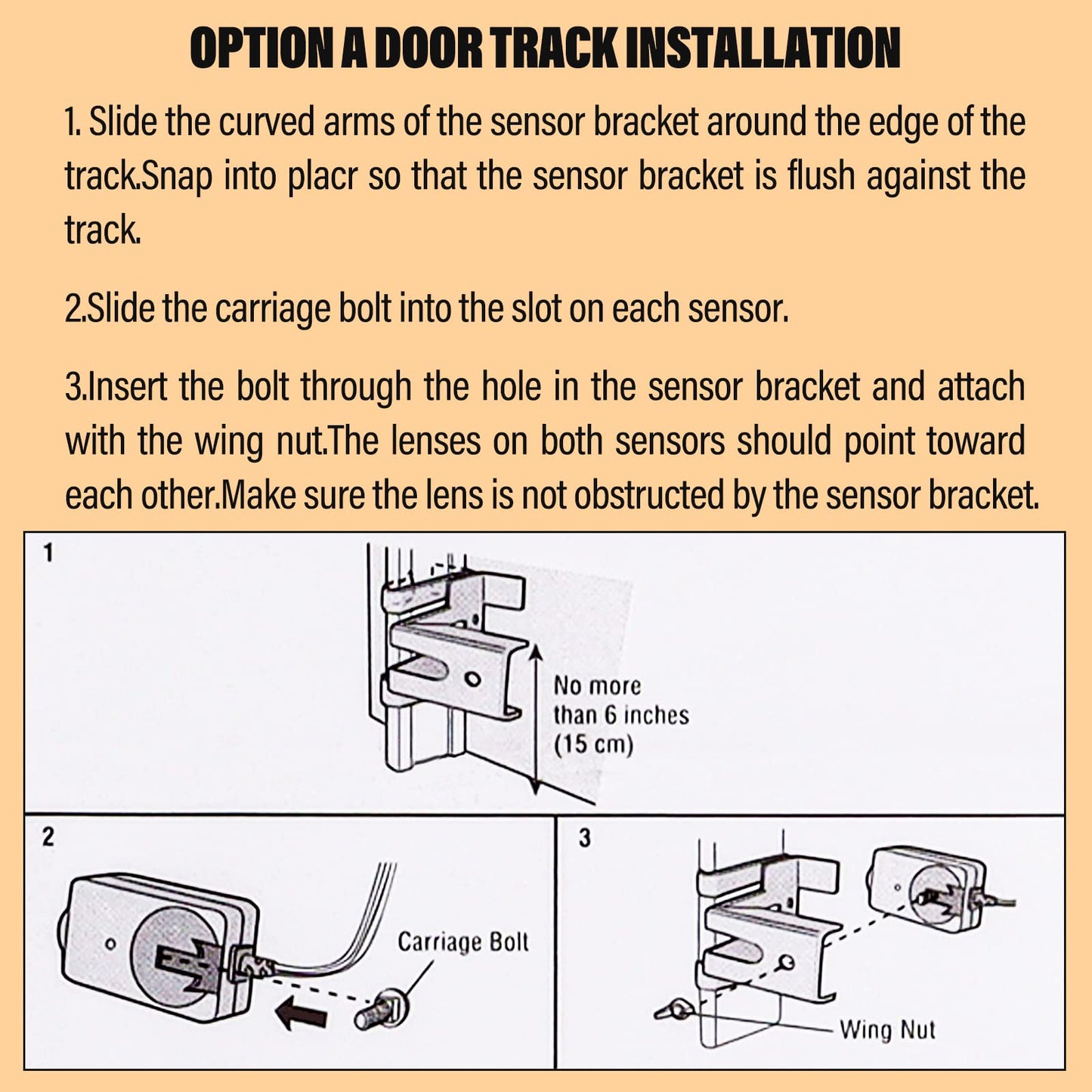 Garage Door Sensor Compatible with Liftmaster Chamberlain Sears Craftsman Garage Door Opener Made After 1997, 41A5034 G801CB-P Garage Door Safety Sensor Kit with 2 Mounting Brackets