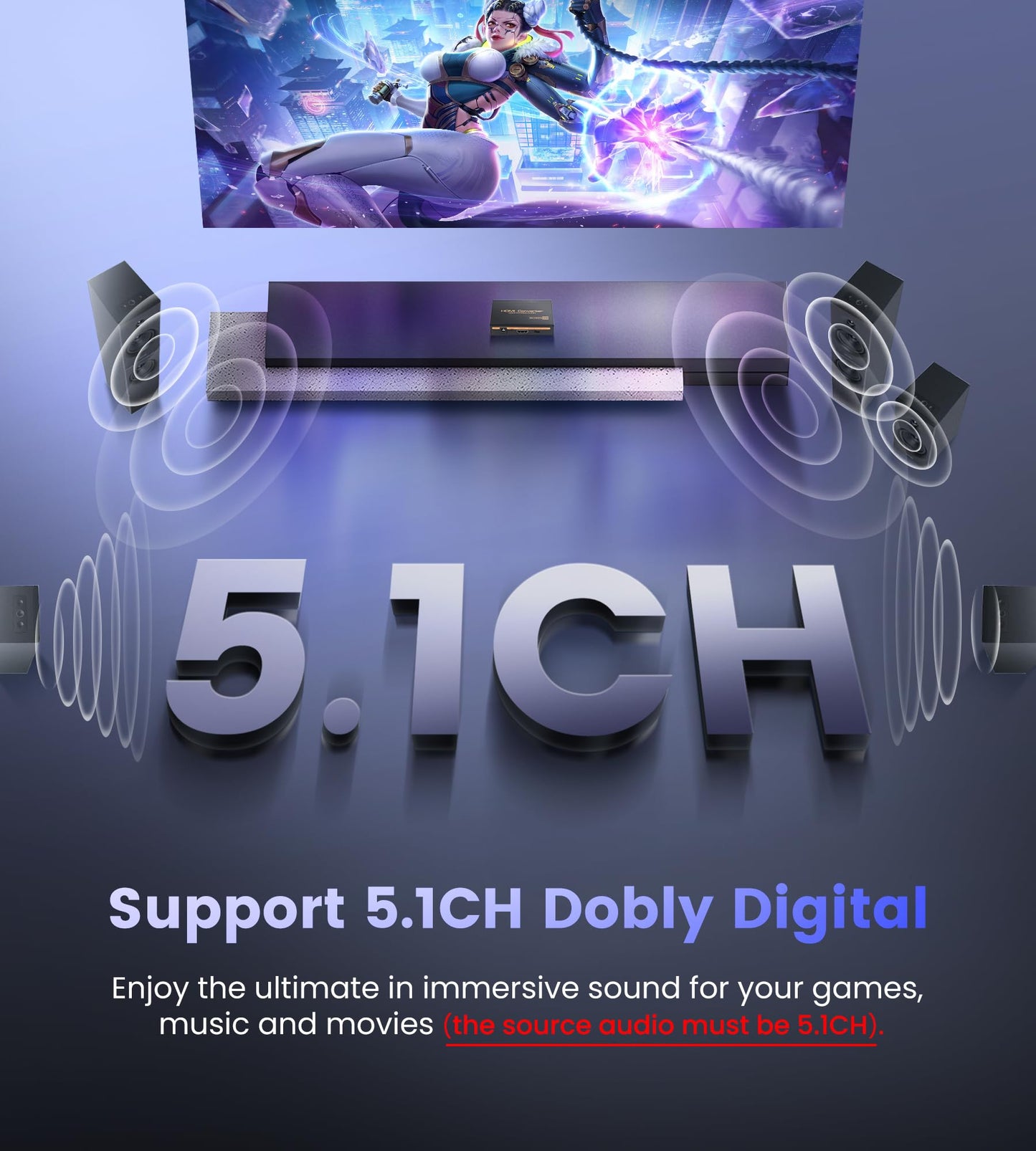 4K HDMI Audio Extractor Splitter, avedio links 1080P HDMI to HDMI Audio Converter Adapter + Optical Toslink SPDIF + L/R Stereo Analog Audio for Chromecast, Fire Stick (4K 60Hz Black)