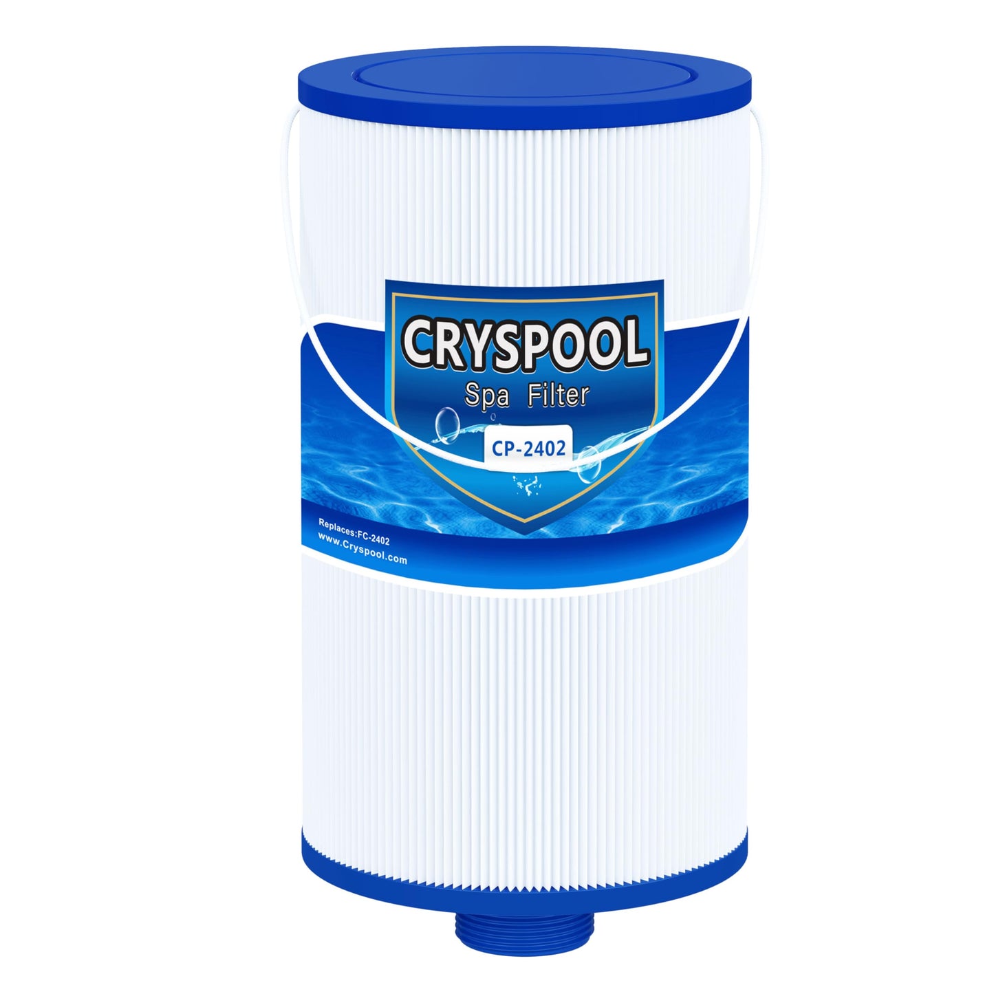 Cryspool 2402 Filter Compatible with Watkins 303279, FC-2402, Free Flow and Lifesmart Hot Tub Filter, 1 1/2" Finer Thread Spa Filter Cartridge, 1 Pack