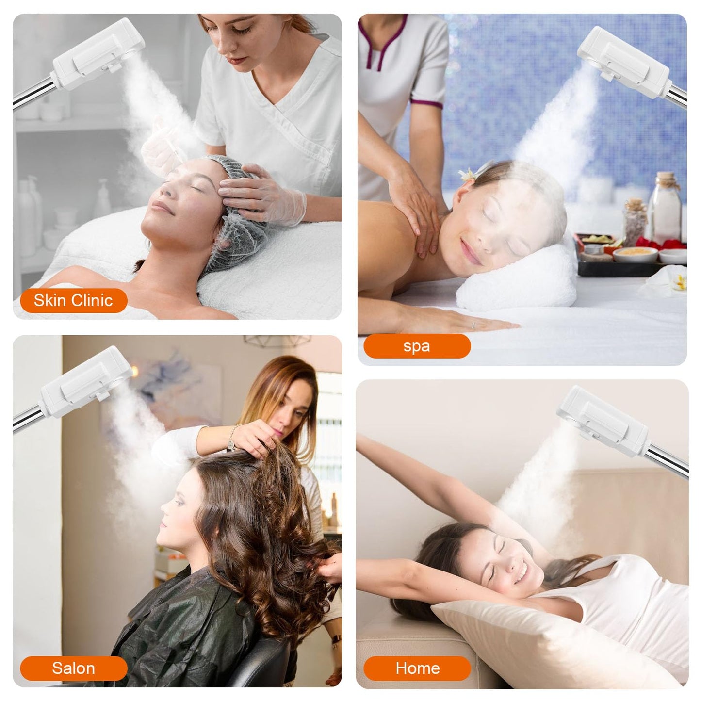 Professional Facial Steamer, 2 in 1 Facial Steamer with 5X Magnifying Lamp/Adjustable Hot Mist Nozzle, Facial Steamers for Home Beauty Salon Spa, Face Steamer for Esthetician