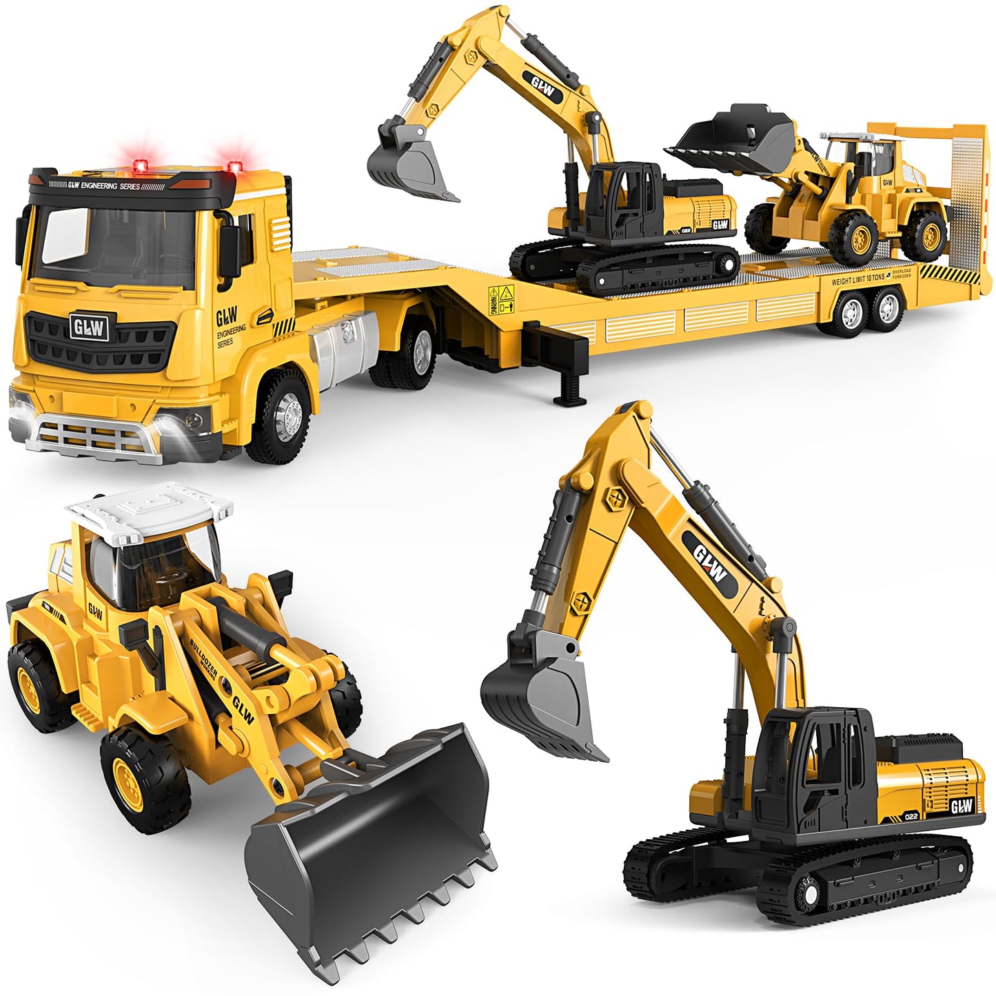 Construction Toys,Chardfun Construction Truck Set Toys for 3-9 Year Old Boys Vehicle Toys Truck Toy for Boys 4 5 6 7 8 Birthday Gift Toddler Toys