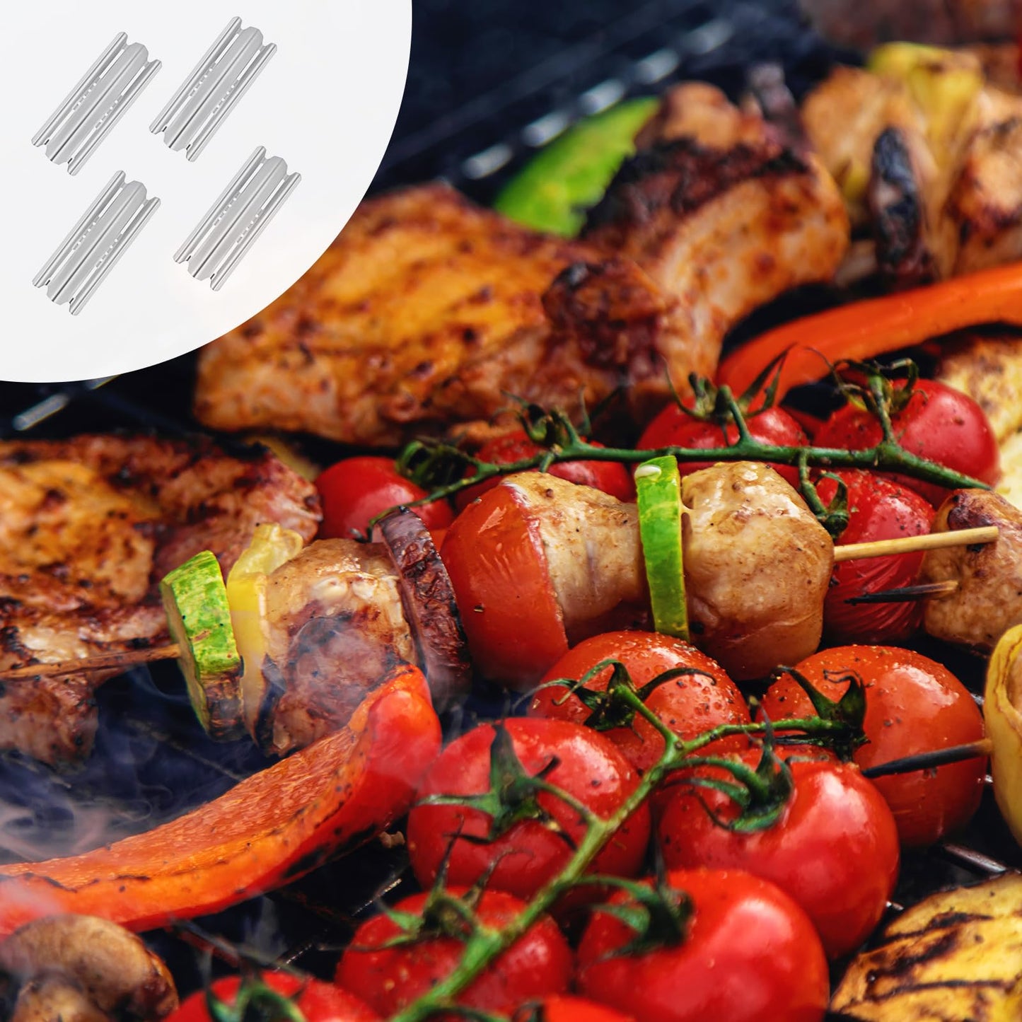 BBQ Future Sear Plate Heat Shield Replacement Parts for Napoleon BBQ Part LEX 485 605 730 Series Gas Grill Stainless Steel Heat Shield Plates Flame Tamer Burners Cover, 16 1/2 x 6 inch, 4 Pack