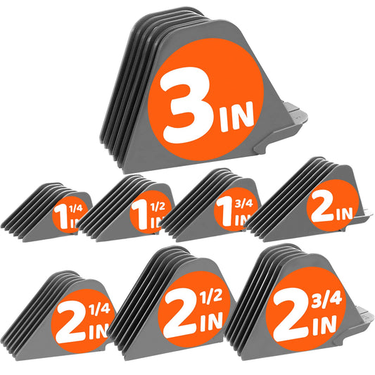 AFANSO Mega Hair Clipper Guards, 8 PCS Orange Plastic Combs, Fits Most Wahl Full Size Hair Clippers, Unisex, DIY Groomers, Long to Short Haircuts