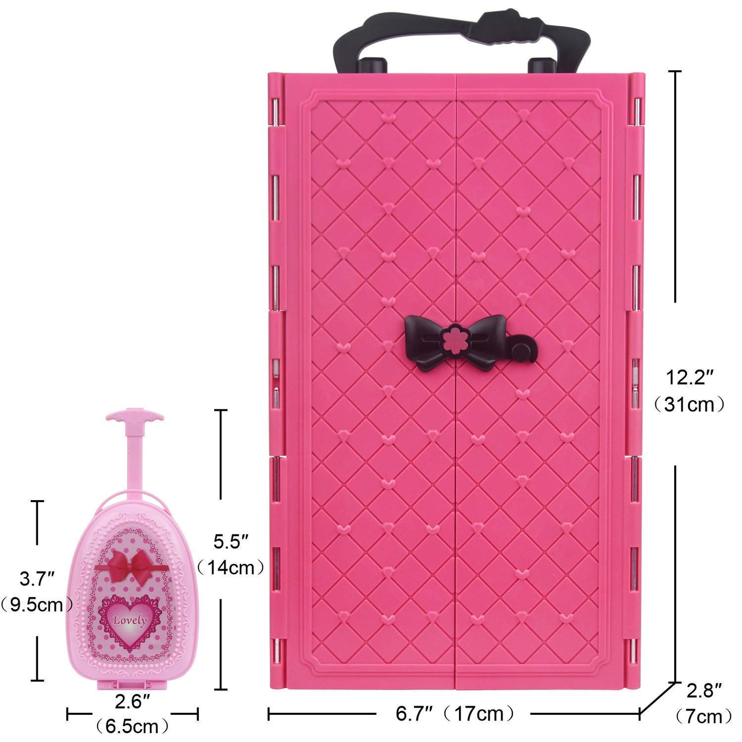 ZITA ELEMENT Fashion Doll Closet Wardrobe Lot 101 Items for 11.5 Inch Girl Doll Including Ultimate Doll Clothes and Accessories, Wardrobe, Trunk, Casual Wear, Dress, Swimsuits, Hangers, Shoes, Bags