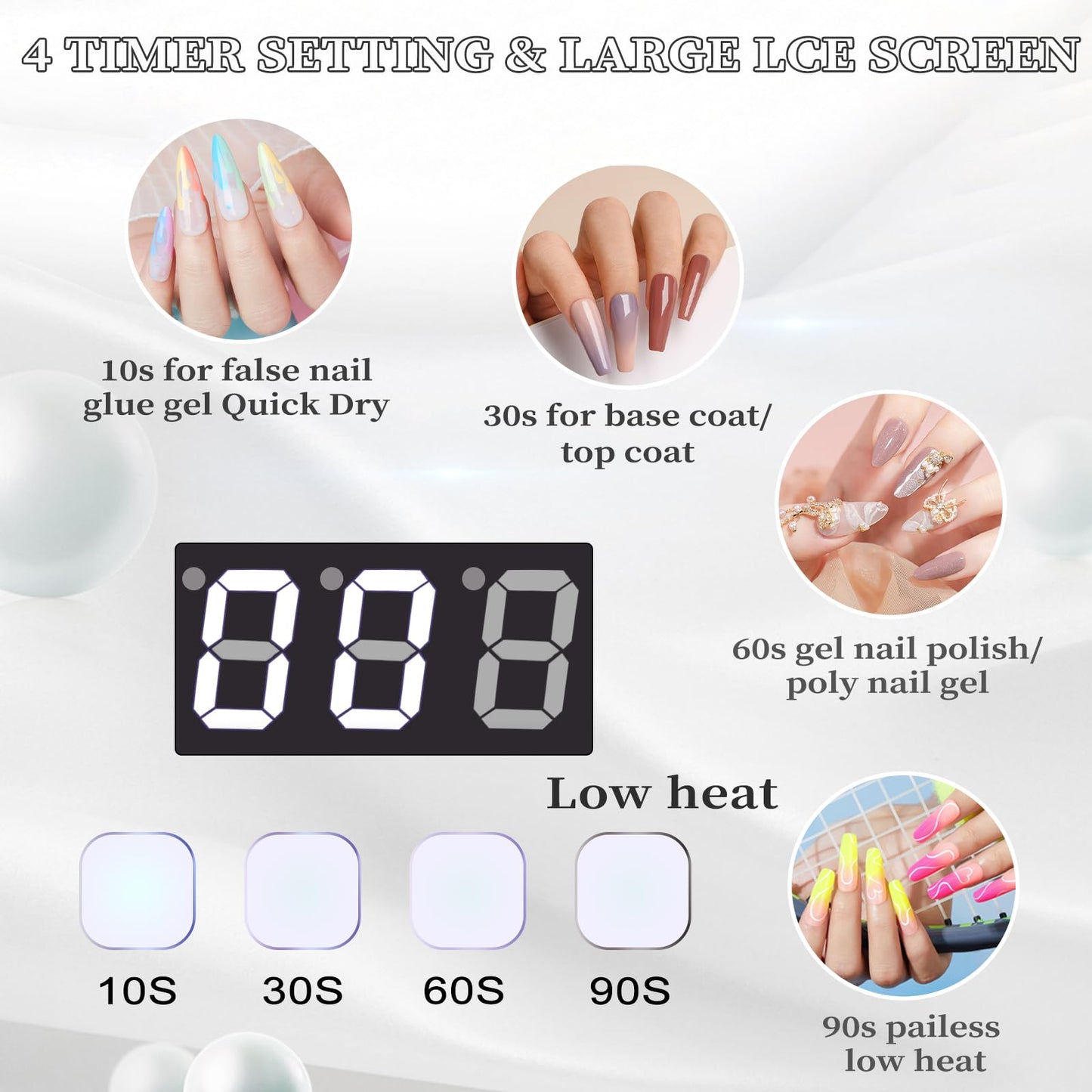 BOMOQING 96W Rechargeable UV Nail Lamp, Cordless UV Light for Nails with LCD Display Auto Sensor, 4 Timer Setting and Smart Sensor Portable Nail Dryer, Nail Curing Light with Removable Bottom (Black)