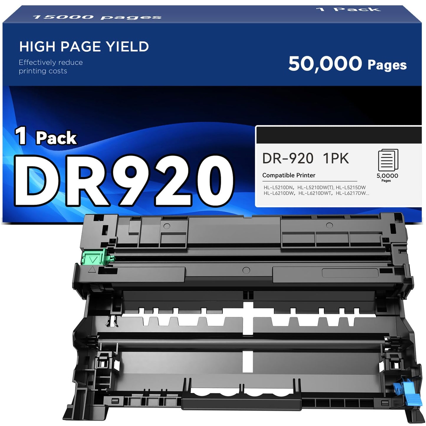 DR920 Drum Unit High Yield Compatible with Brother DR920 DR 920 DR-920 Drum Work for HL-L5210 HL-L5215DW HL-L6210DW HL-L6217DW HL-L6310DW HL-L6415DW DCP-L5510DN Printer (1 Pack)
