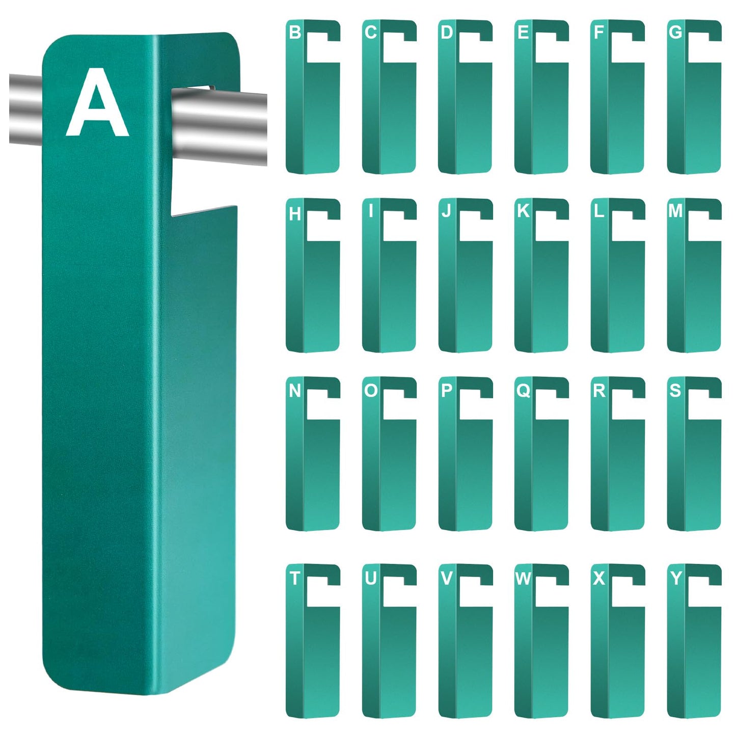 Sayglossy 25 Pcs A-Y Hanging File Folder Index Tabs PVC Alphabet Divider Tabs 6x1.7 Inch for Hanging Filing Cabinet Organization, Classroom, Library, Office