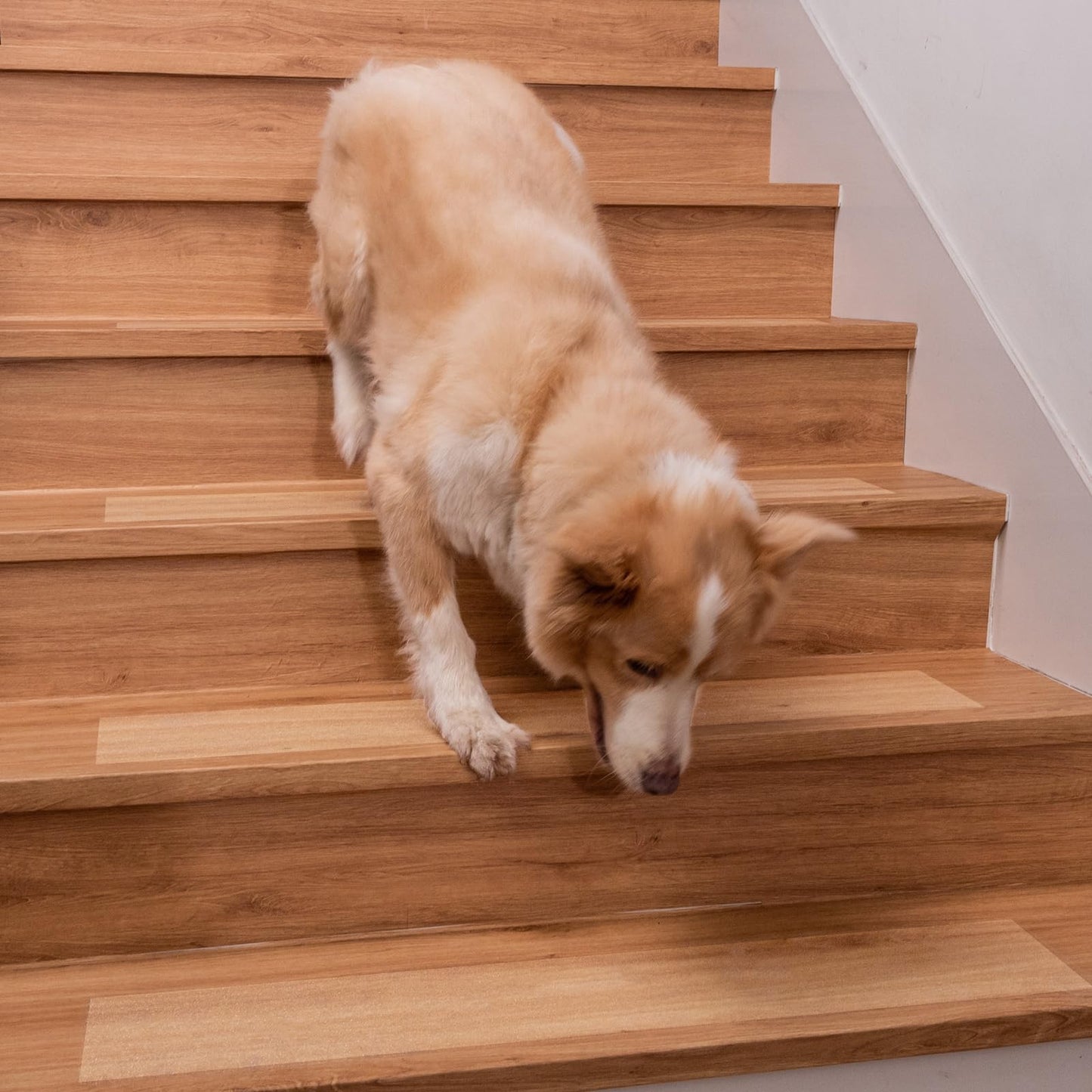 Spurtar Clear Stair Treads Anti Slip Tape, Stair Runners for Wooden Steps Transparent Grip Tape Stairway Pads, Stair Treads Non Slip Indoor Outdoor Use,4"x32"-15 PCS