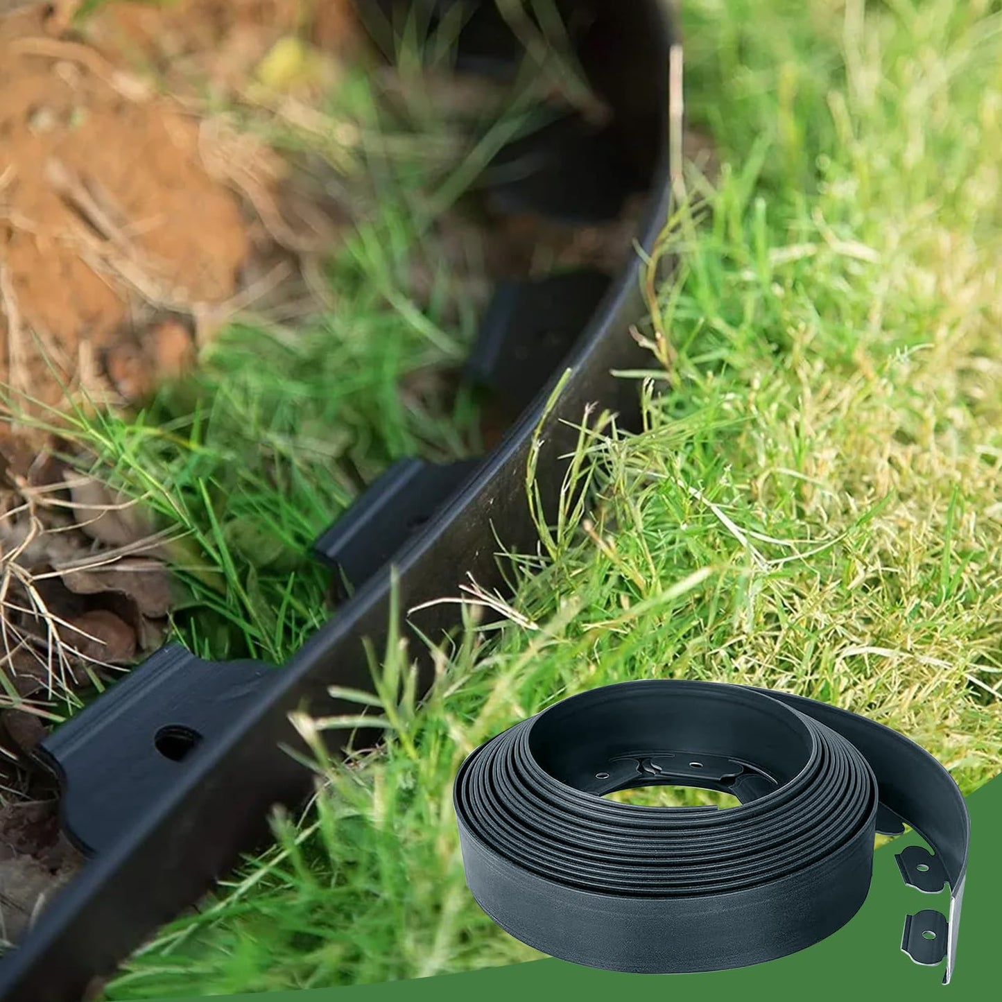 40ft Garden Edging Border with 40 Pcs Landscapes Stakes Plastic Decorative Edging Border for Landscaping, Yard, Lawn, Paver Flower Beds