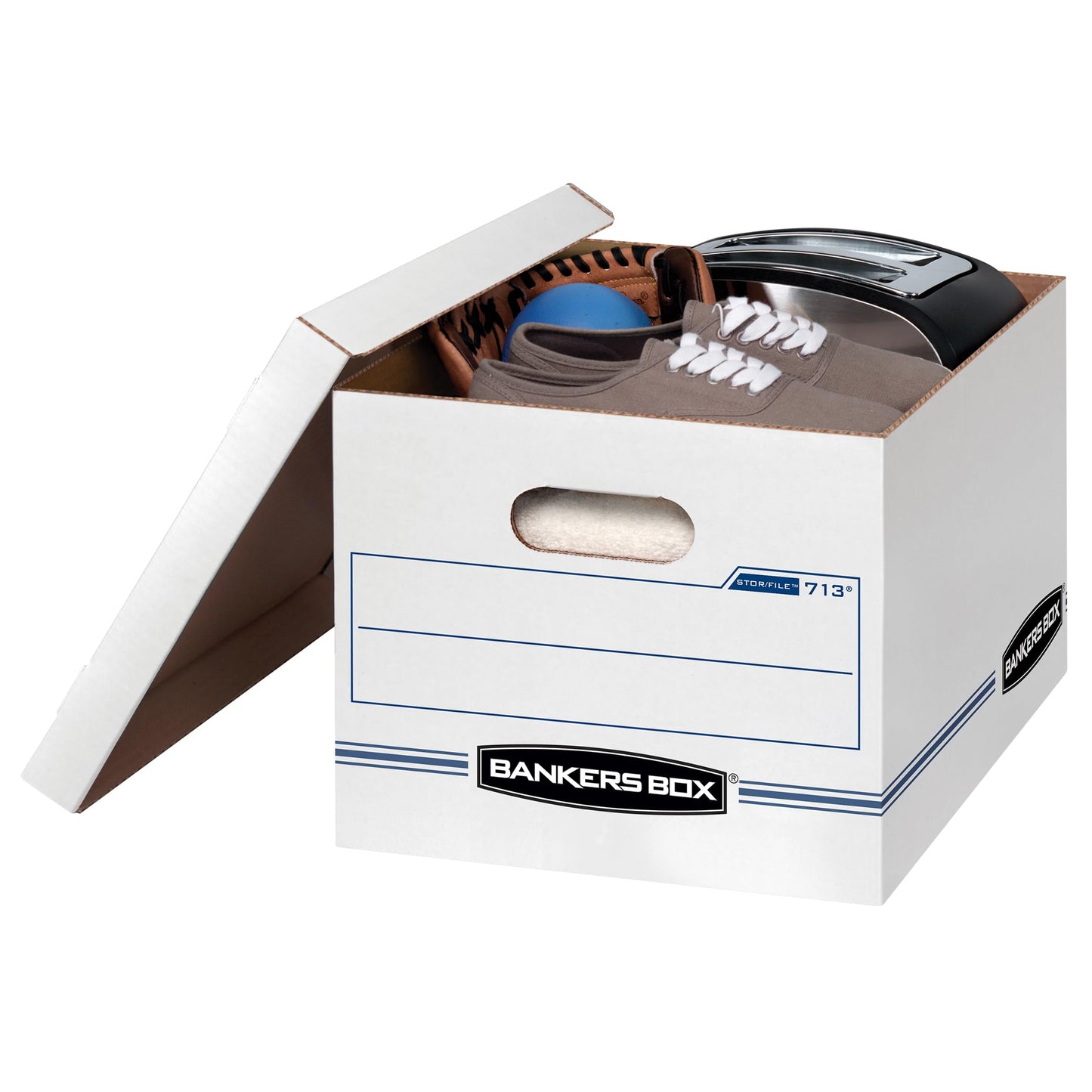 Bankers Box STOR/FILE Storage Boxes, Standard Set-Up, Lift-Off Lid, Letter/Legal, 6 Pack (0071303), white