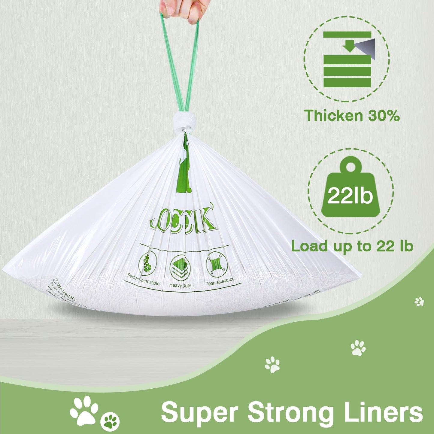 Cat Litter Box Liner Bags Compatible with Self-Cleaning Litter Box Robot 100 Pack, Waste Drawer Liners Heavy Duty White 9-11 Gallons Replacement Bags