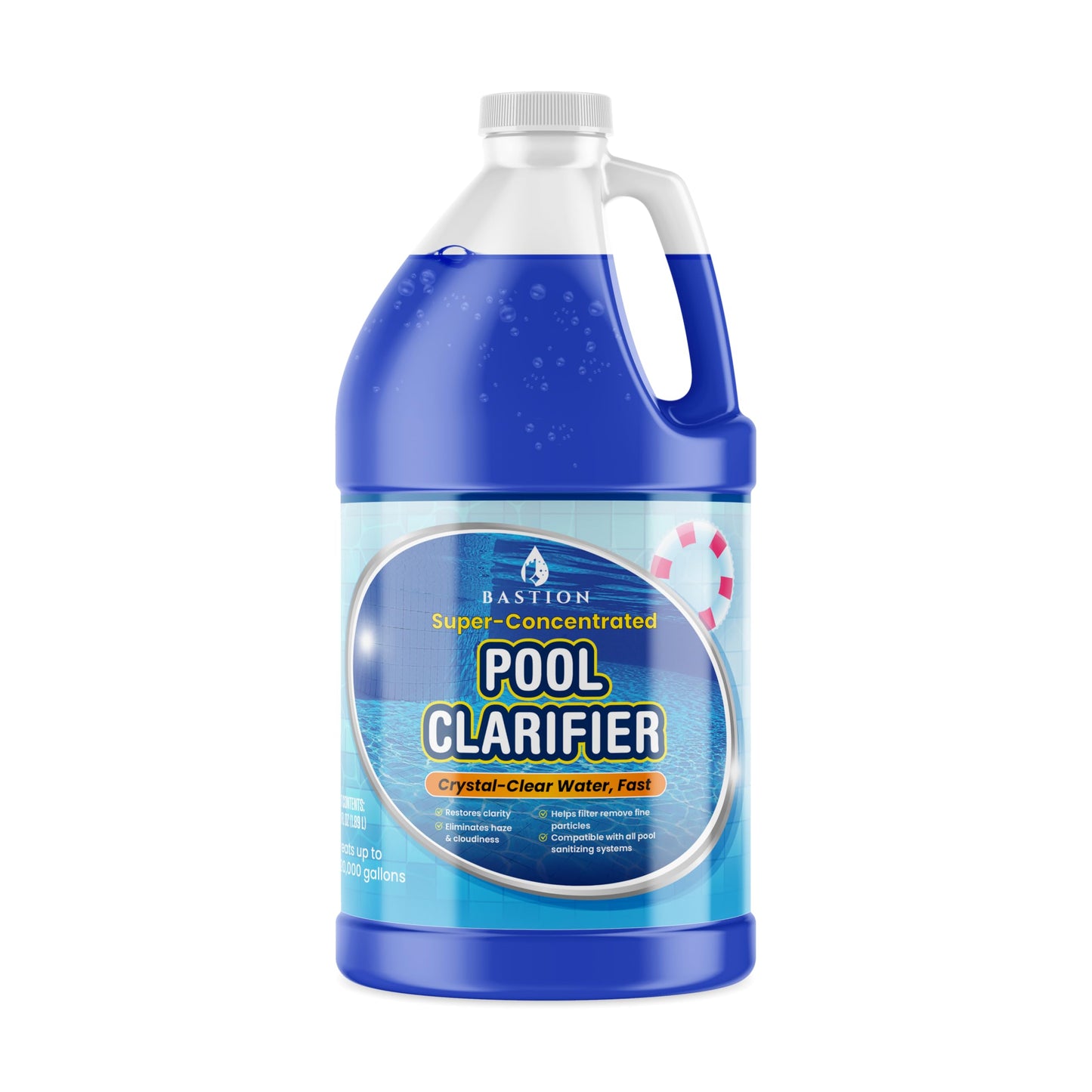 Pool Clarifier & Water Flocculant – Super Concentrated Blue Floc for Cloudy Above Ground & Inground Swimming Pools – 64 oz – Chlorine, Saltwater, Chemicals Compatible – 1 oz Treats 5,000 Gallons
