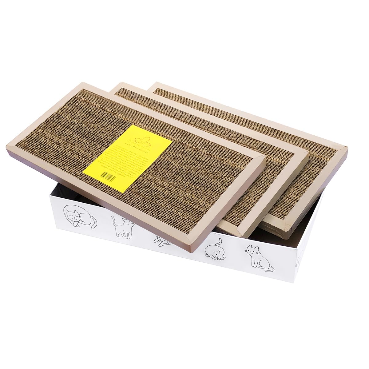 Durham Paper Canada Cat Scratcher Pad Cardboard 23 in x 12 in 1.2 in (3 PC) Reversible and Durable Pads for Small Medium and Large Cats
