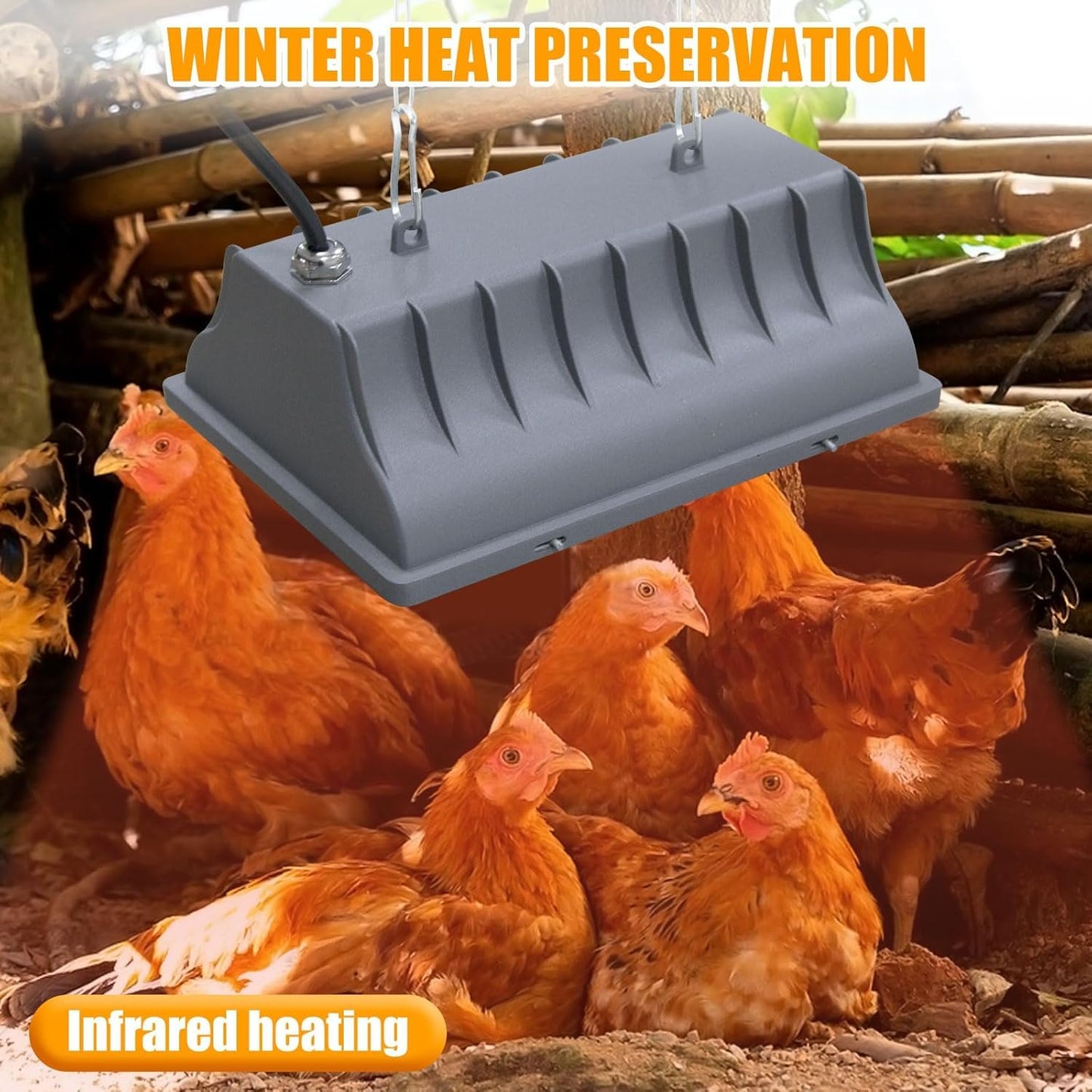 Chicken Coop Heater, 250W Brooder Heater Lamp for Chicks Ducks Reptiles (1 Pack)