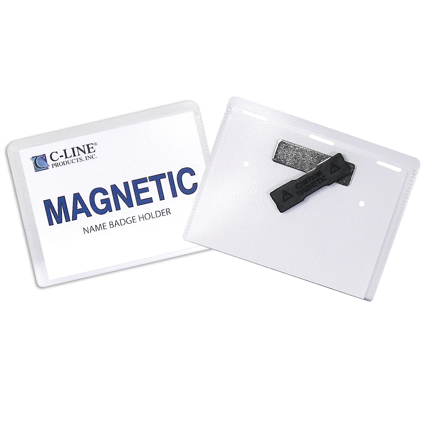 C-Line Magnetic Name Badge Holder Kit, Horizontal, 4 x 3 Inches, Clear, 20/Box (92943)
