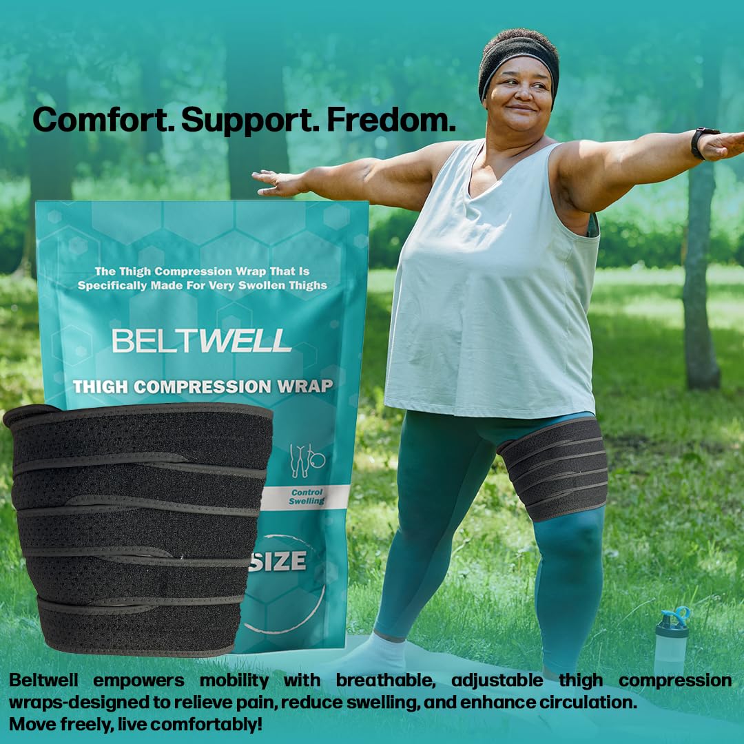 Beltwell® - The Adjustable Thigh Compression Wraps For Big Swollen Upper Legs (1 Wrap) (XXL-TALL)