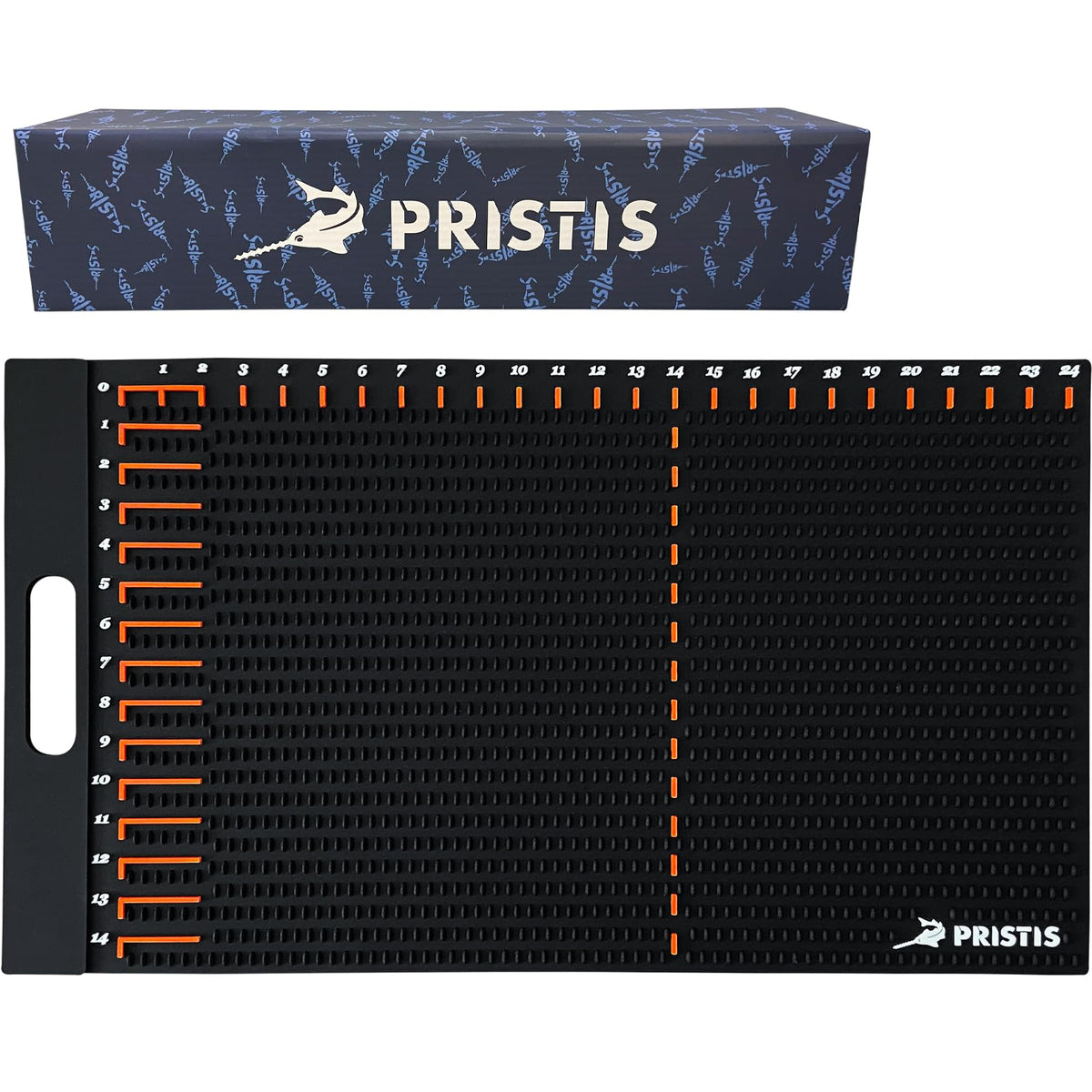 Pristis Anti-Slip Fish Fillet Mat with Measuring Scale, Large Rollable Cleaning Board with Texture & Ruler for Filleting Scaling, 28'' x 16'' Nonslip Heavy Duty Cutting Mat Tool Kit for Boat